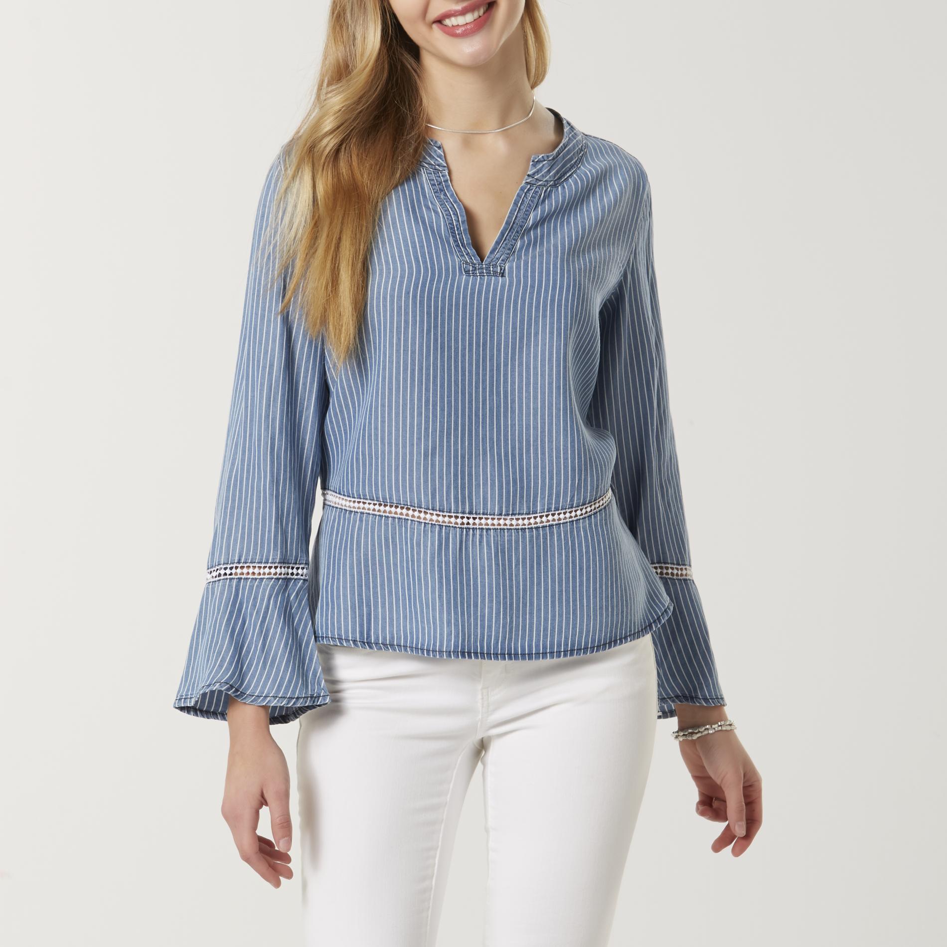 Simply Styled Women's Peasant Top - Striped