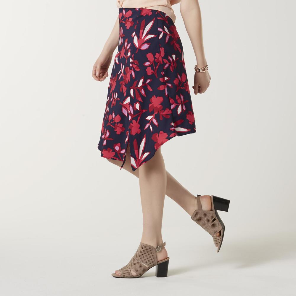 Simply Styled Women's Woven A-Line Skirt - Floral