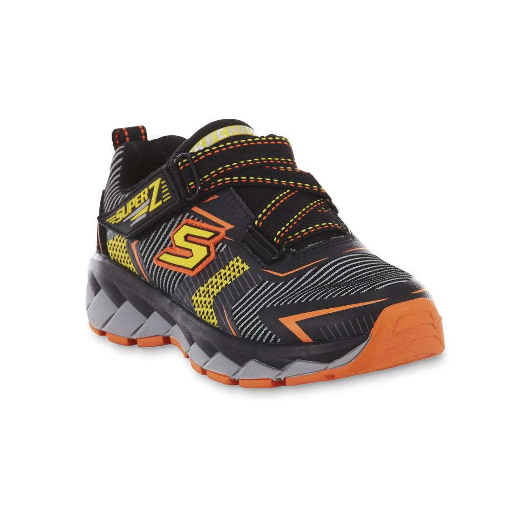 Skechers Boy's Zipperz Black/Orange Running Shoe