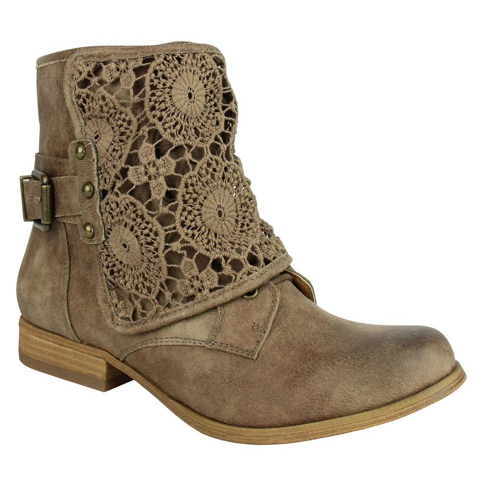 Not Rated Women's Crunchy Crunch Taupe Bootie