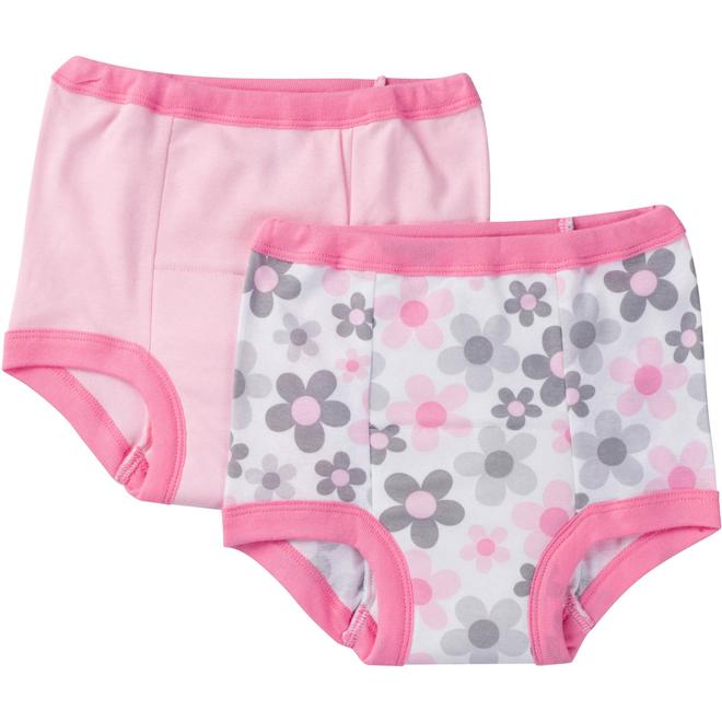 Gerber Toddler Girl's 2Pack Training Underwear Floral & Colorblock