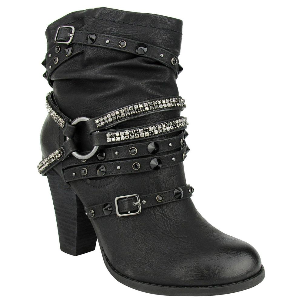 Not Rated Women's Swazy Black Studded Ankle Boot