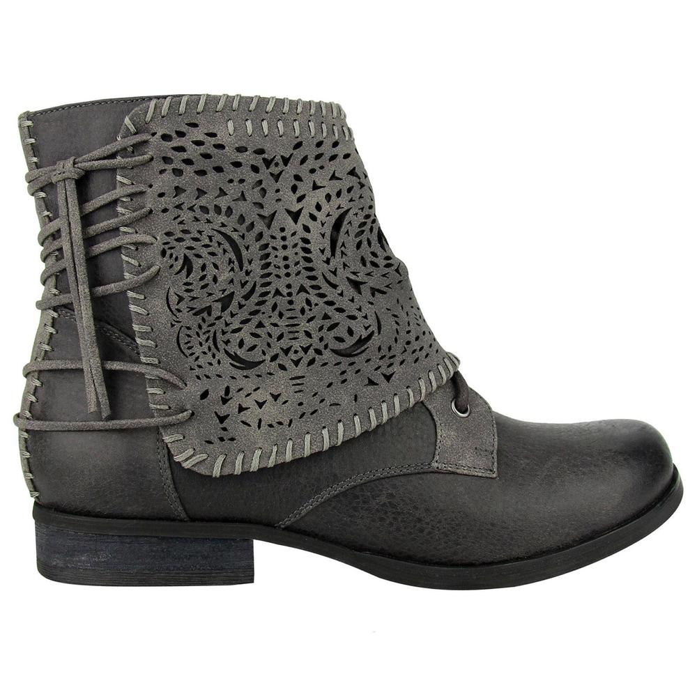 Not Rated Women's Crumbly Grey Ankle Bootie