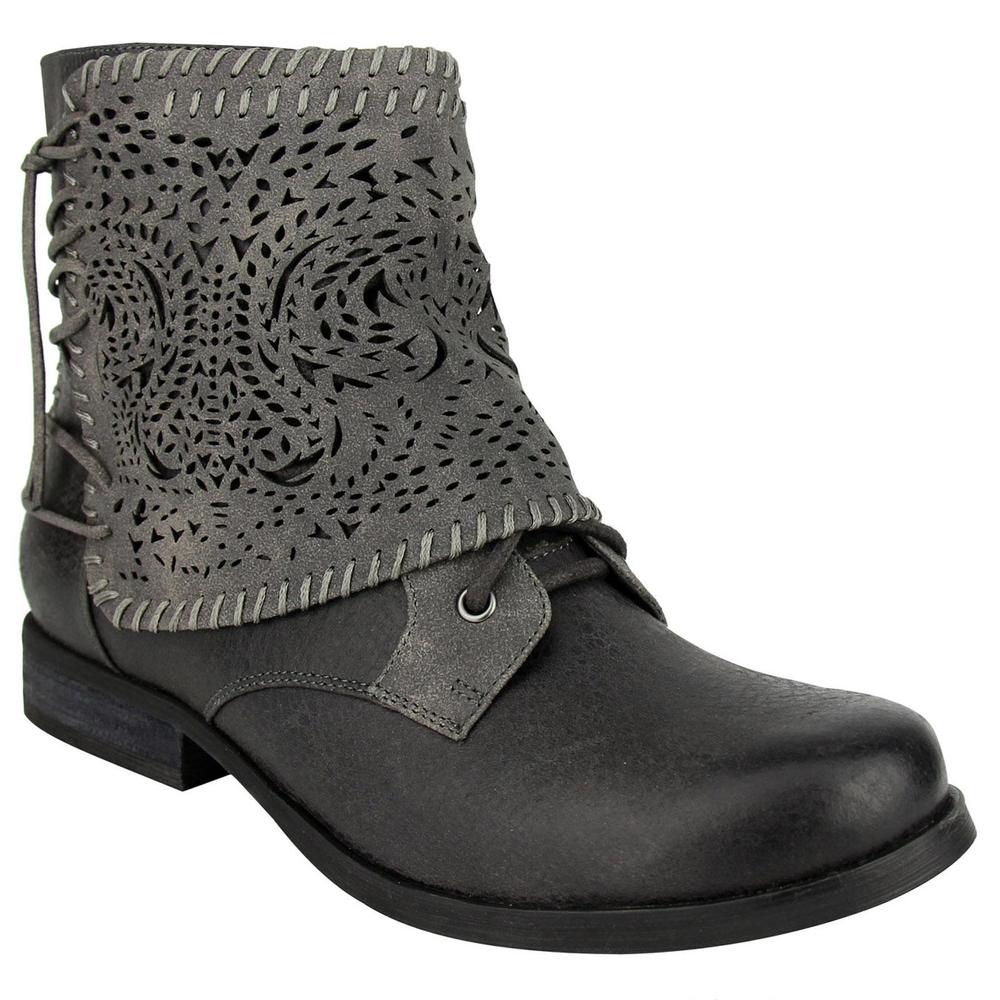 Not Rated Women's Crumbly Grey Ankle Bootie
