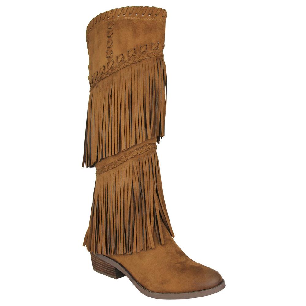 Not Rated Women's G-Funk Tan Fringe Western Boot