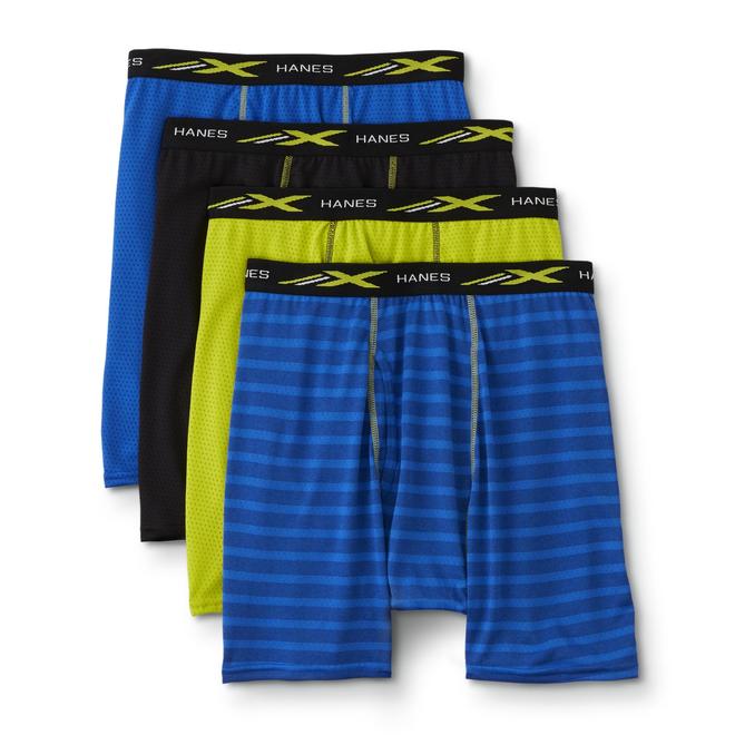 Hanes Men's 4Pack Mesh Boxer Briefs Striped
