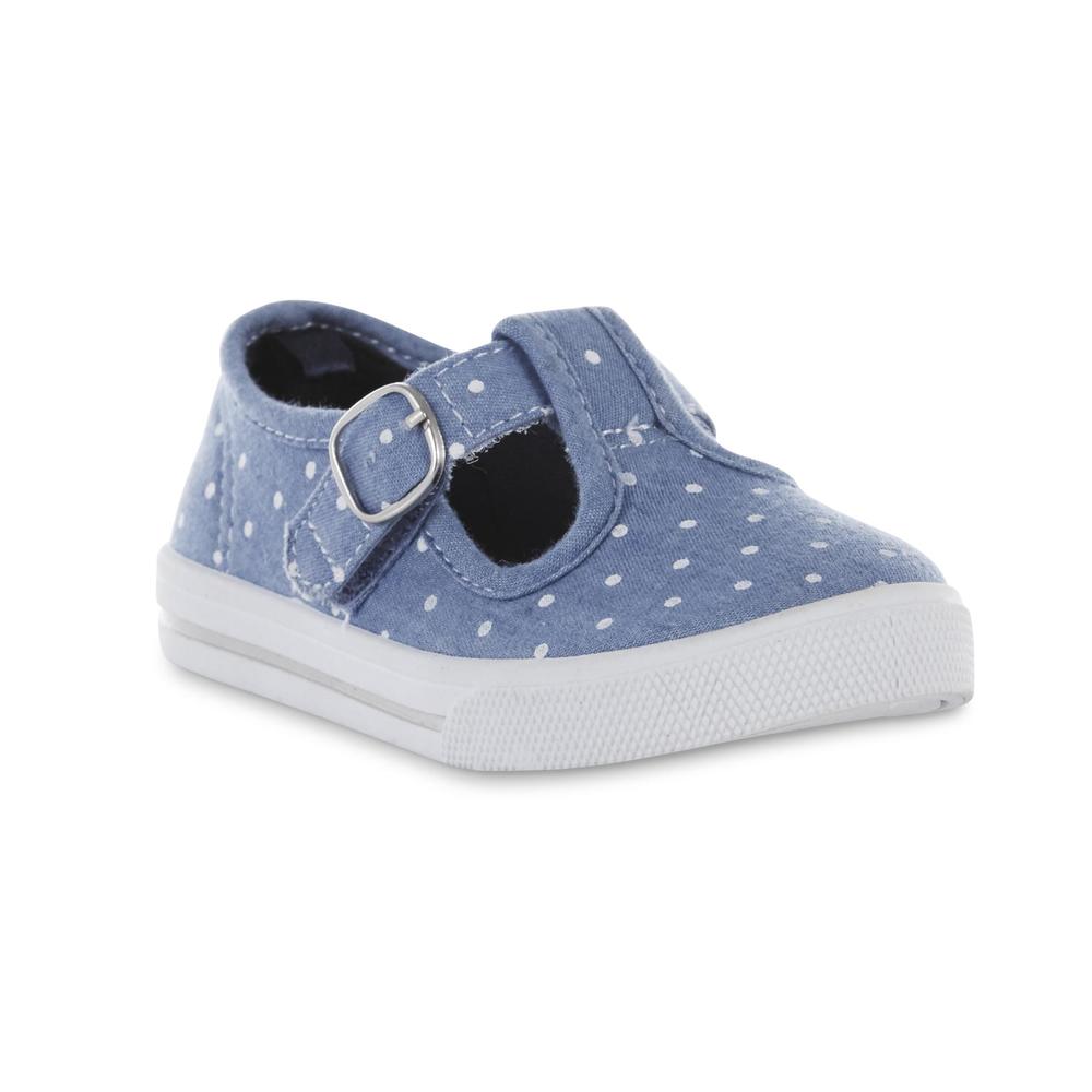 Carter's Toddler Girl's Lorna Blue/Polka-Dot T-Strap Sneaker