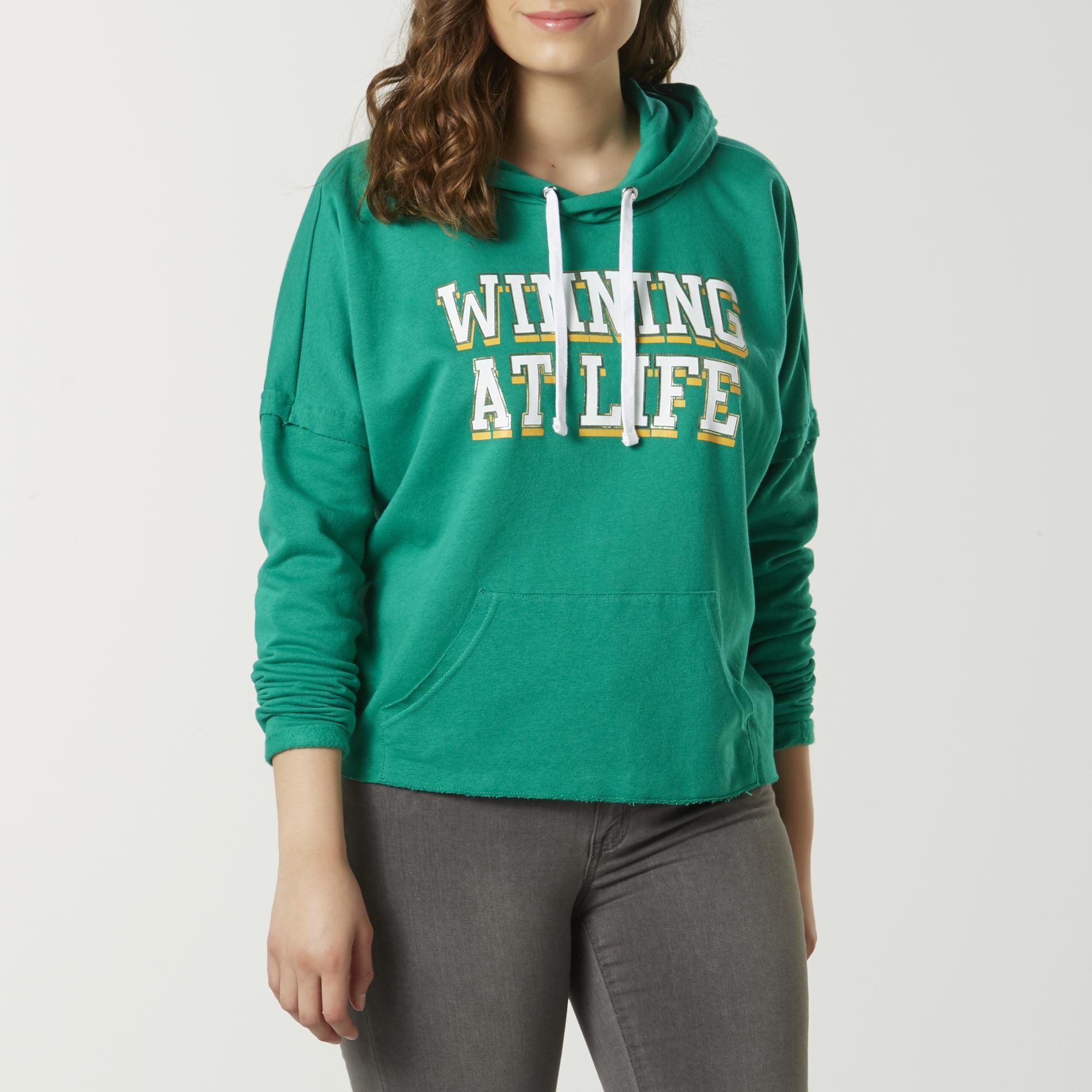 Joe Boxer Juniors' Plus Layered-Look Graphic Hoodie - Winning At Life, Size: 1XL, Golf Green Joe Boxer Juniors' Plus Layered-Look Graphic Hoodie - Winning At Life, Size: 1XL, Golf Green