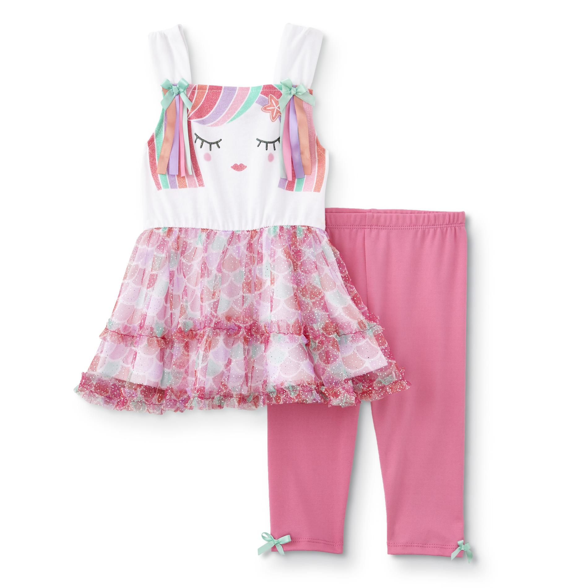 Toddler Girls' Dress & Leggings - Mermaid, Size: 2T, Pink Toddler Girls' Dress & Leggings - Mermaid, Size: 2T, Pink