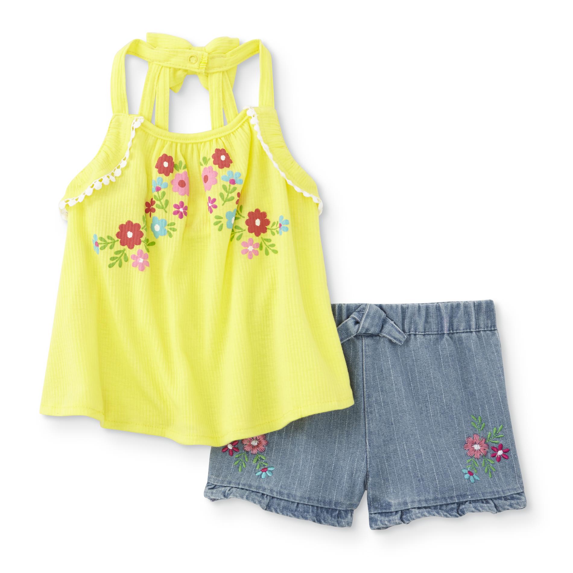 Toddler Girls' Tank Top & Shorts - Floral, Size: 2T, Yellow Toddler Girls' Tank Top & Shorts - Floral, Size: 2T, Yellow