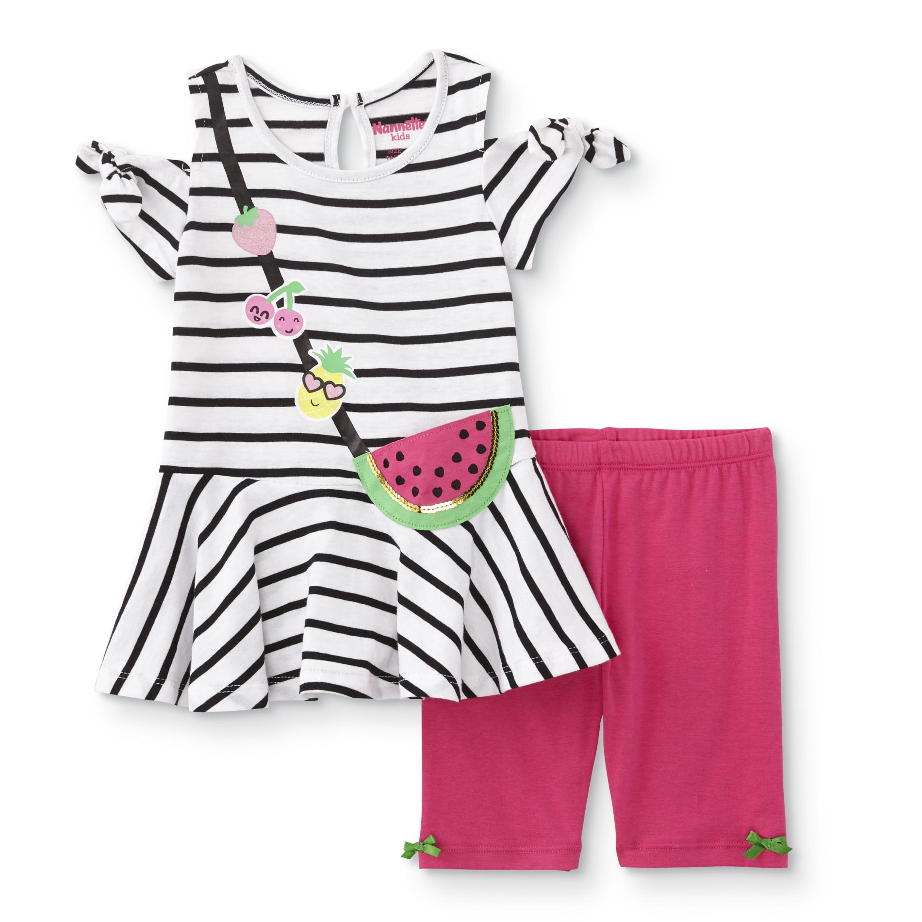 Toddler Girls' Dress & Shorts - Fruit, Size: 2T, White Toddler Girls' Dress & Shorts - Fruit, Size: 2T, White