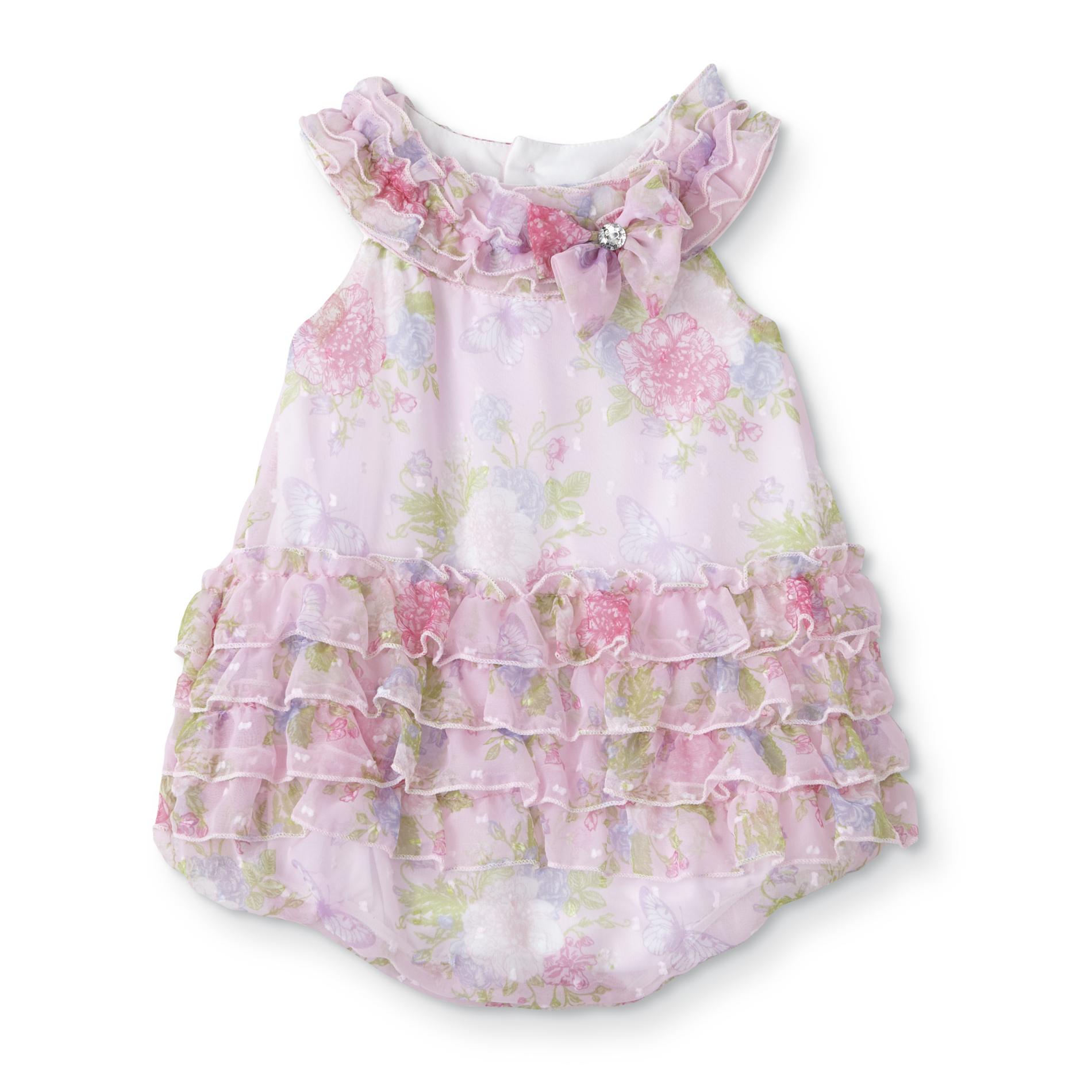 Children's Apparel Infant Girls' Occasion Romper - Floral, Size: 0-3 Months, Pink Children's Apparel Infant Girls' Occasion Romper - Floral, Size: 0-3 Months, Pink