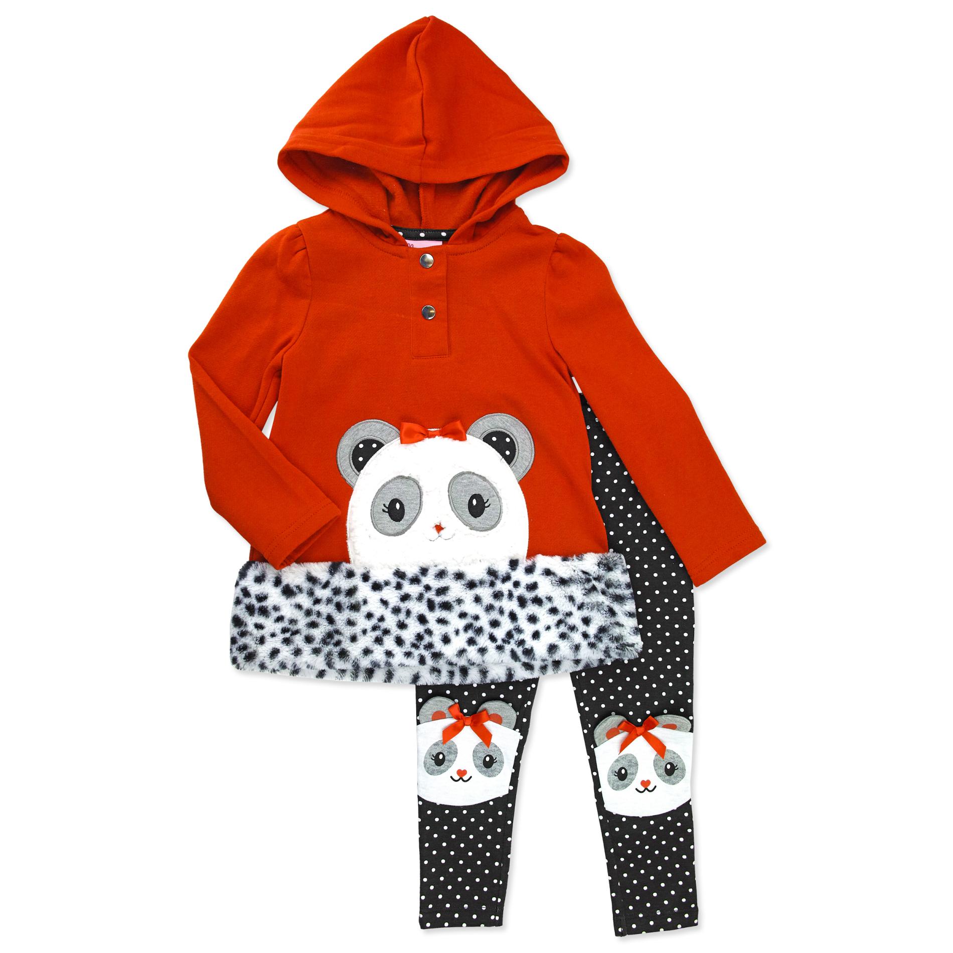 Young Hearts Infant & Toddler Girl's Hooded Fleece Jacket & Leggings - Panda