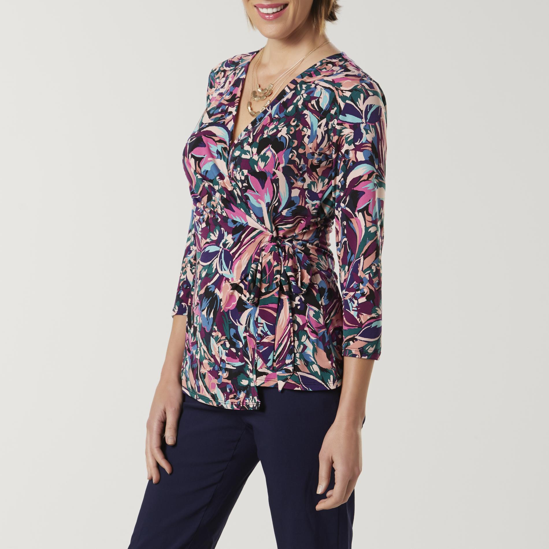 Jaclyn Smith Women's Wrap Top - Floral