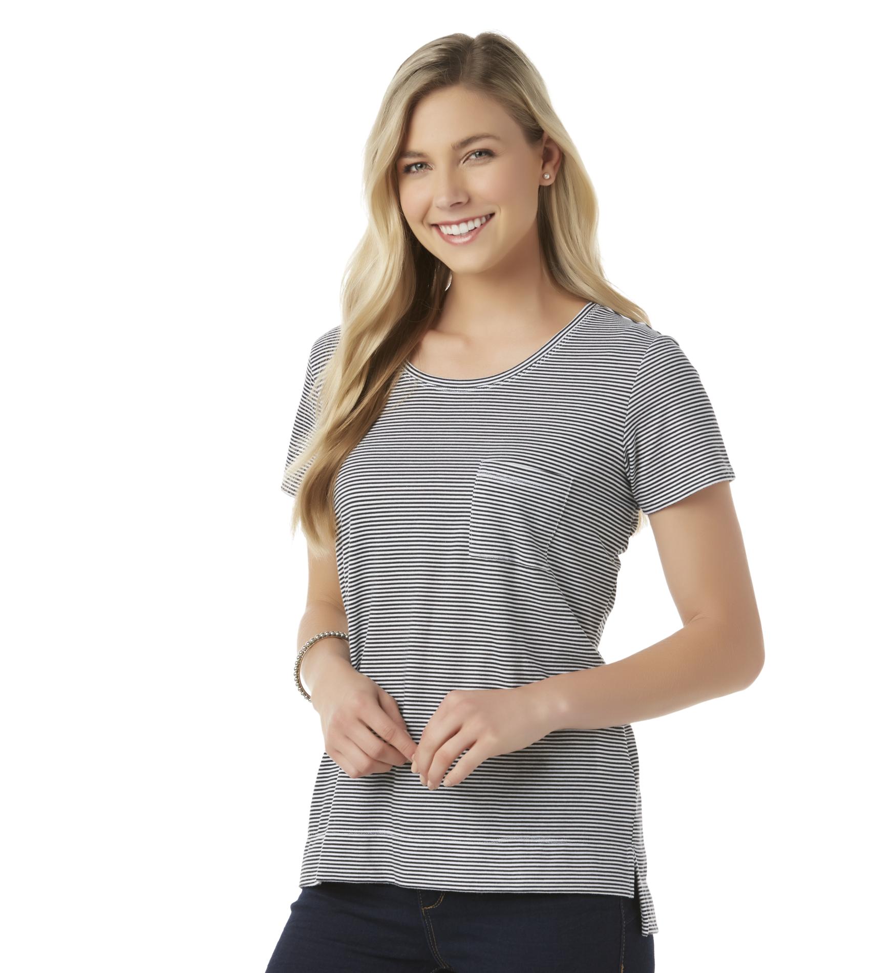 Simply Styled Women's Pocket T-Shirt - Striped