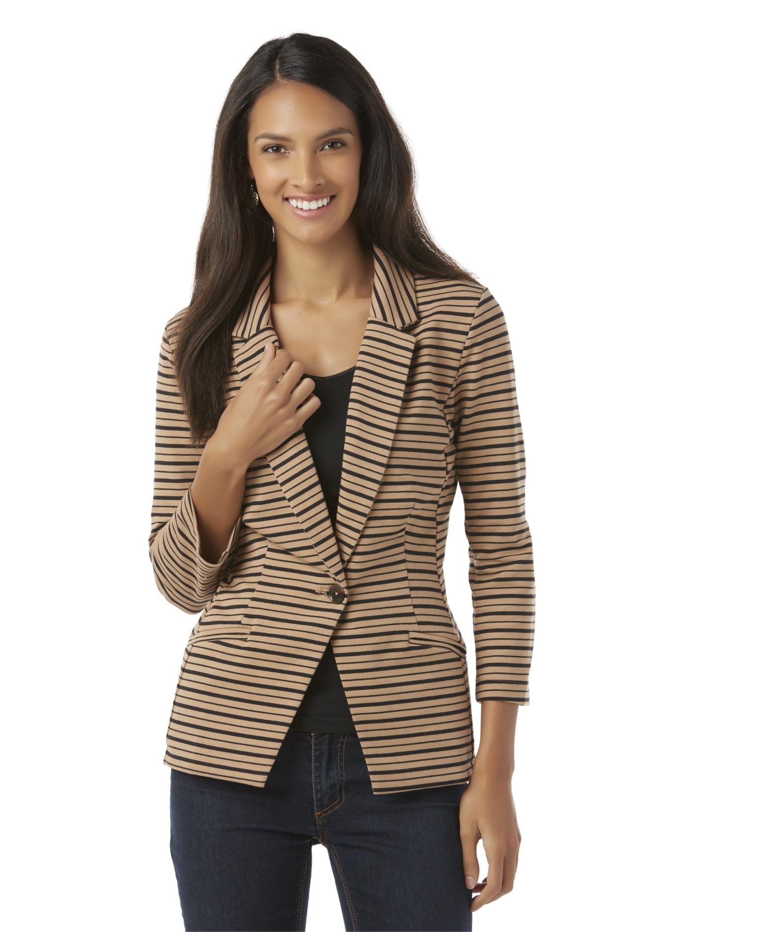 Metaphor Women's French Terry Knit Jacket - Striped