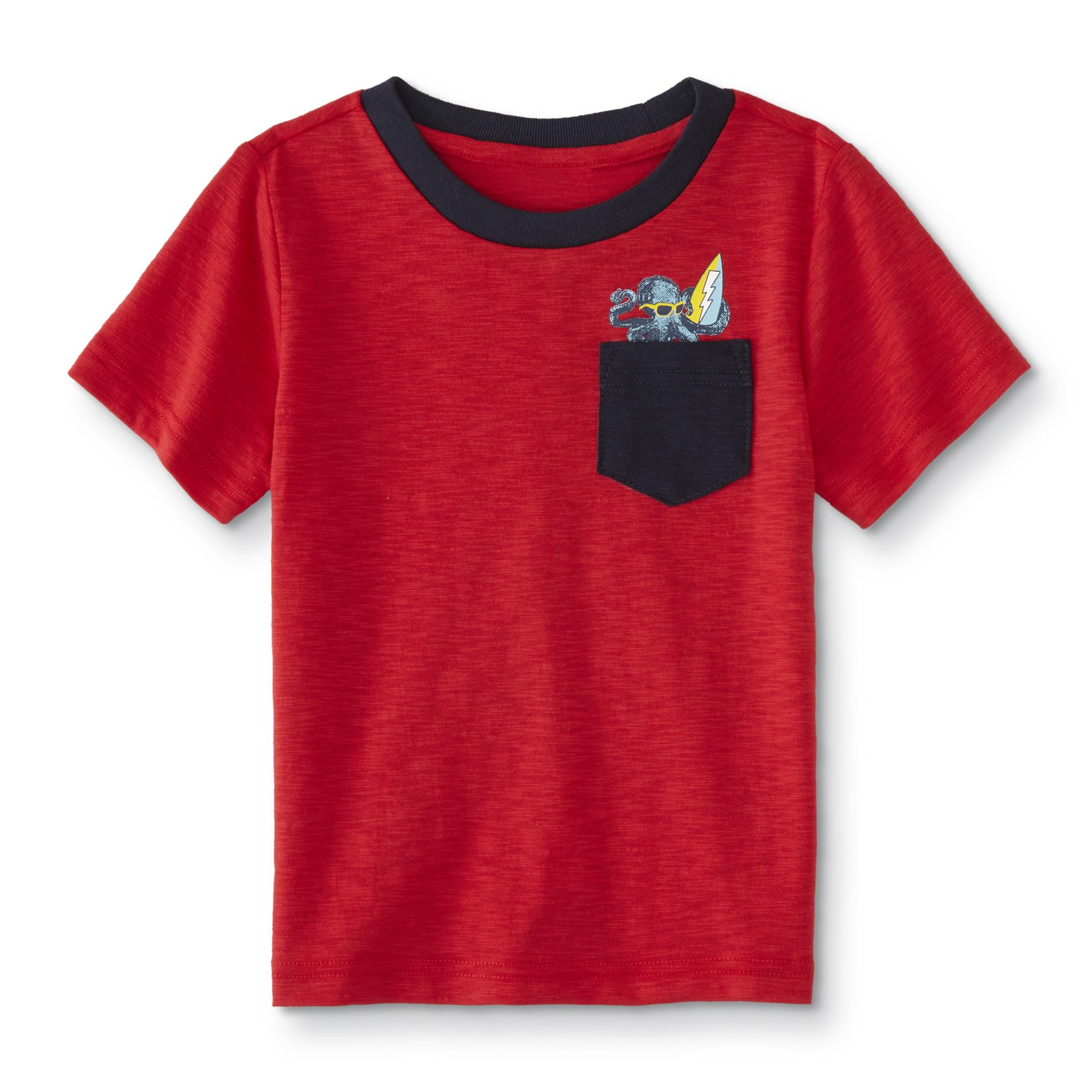 Toughskins Infant & Toddler Boys' Pocket T-Shirt - Octopus/Surfboard