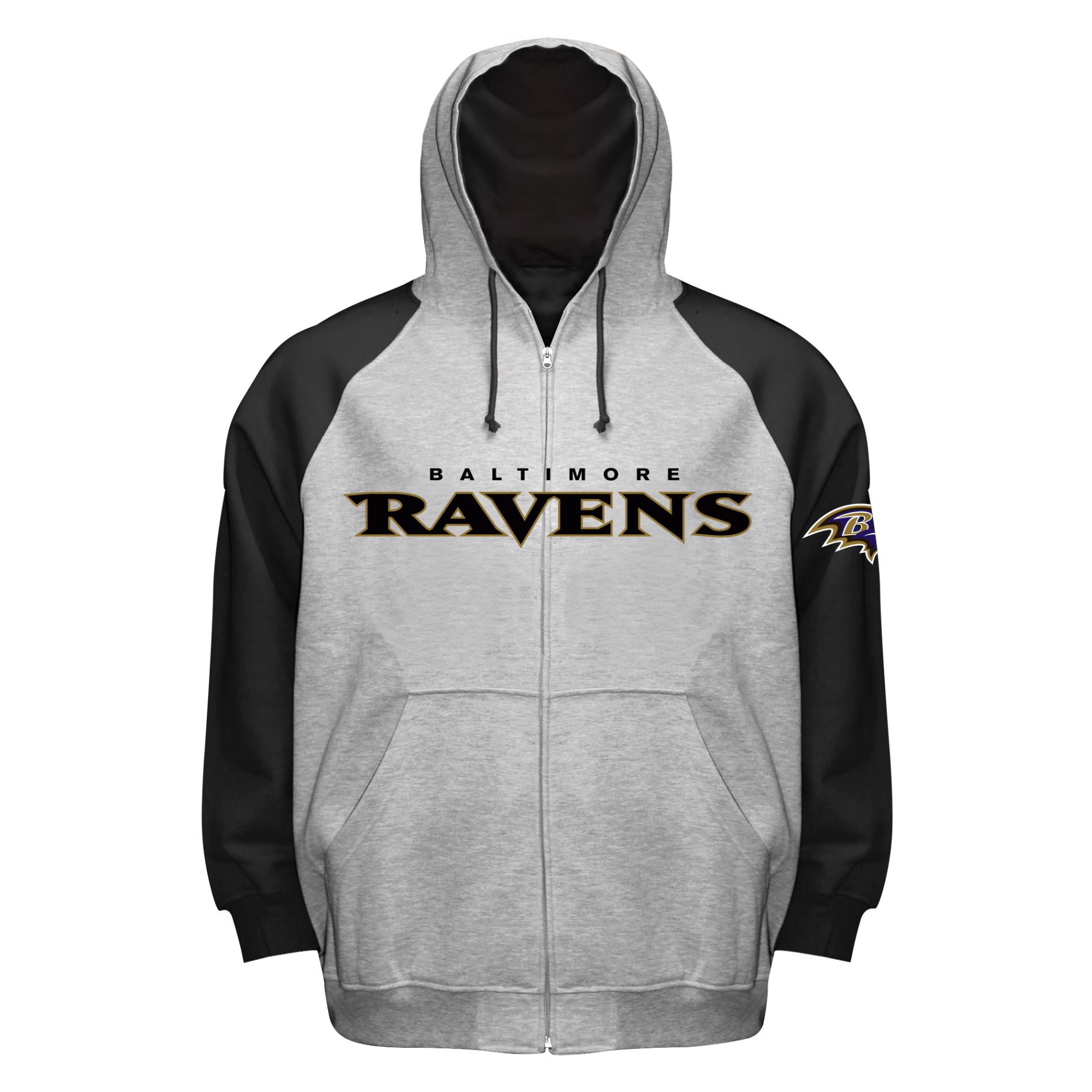 NFL Men's Big & Tall Hoodie Jacket - Baltimore Ravens