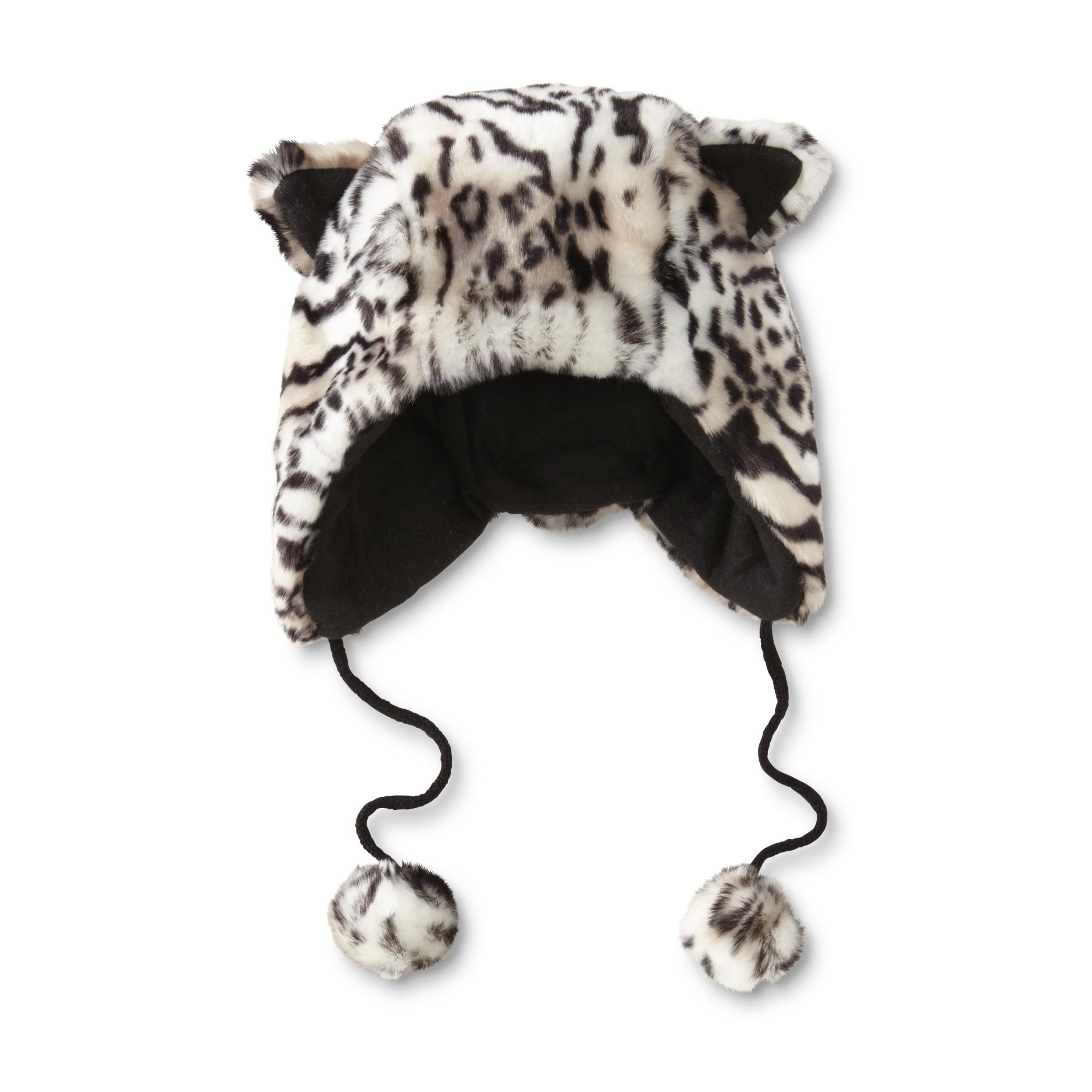 Joe Boxer Women's Faux Fur Critter Hat - Leopard Print
