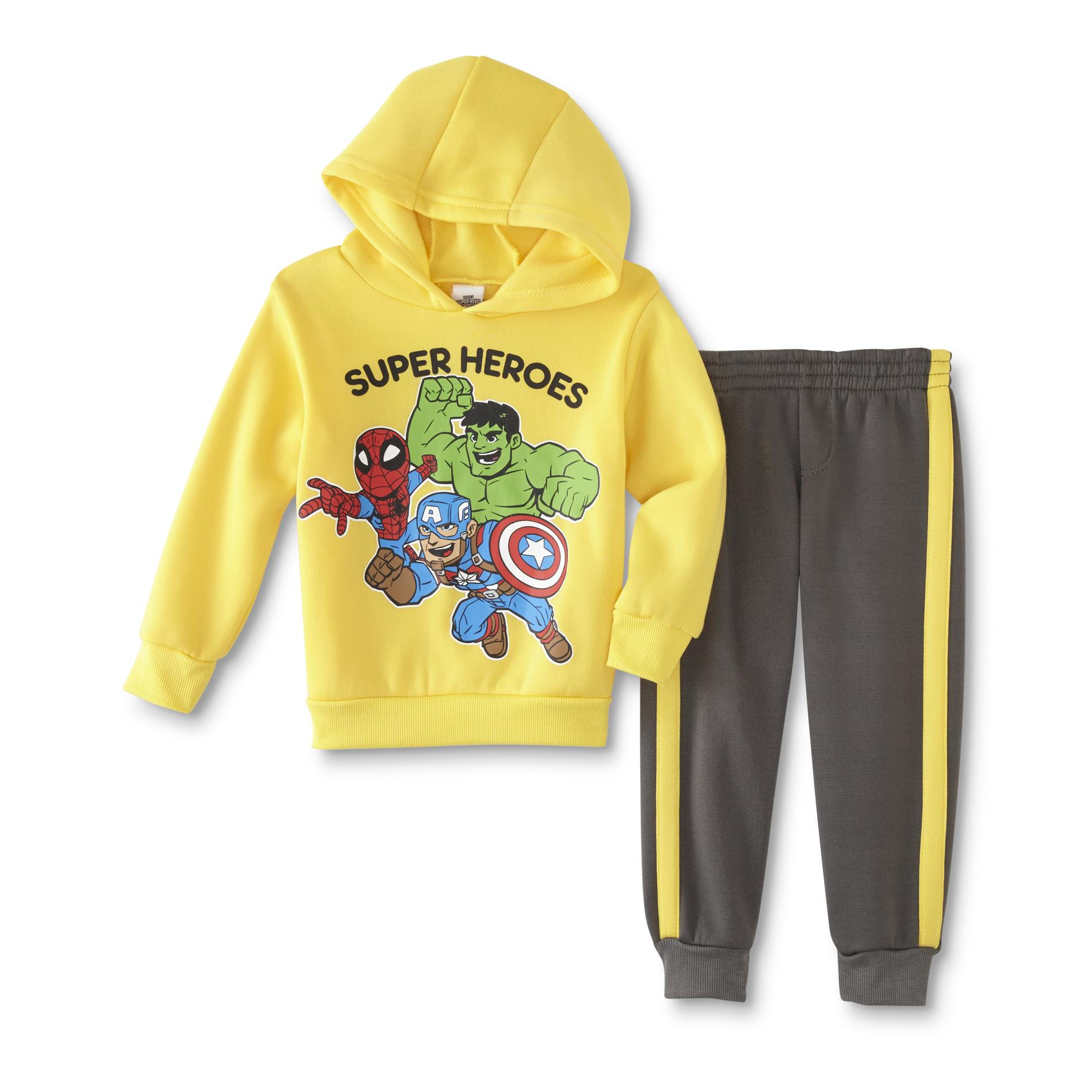 Marvel Super Hero Adventures Toddler Boys' Fleece Hoodie & Jogger Pants, Size: 2T, Yellow Marvel Super Hero Adventures Toddler Boys' Fleece Hoodie & Jogger Pants, Size: 2T, Yellow
