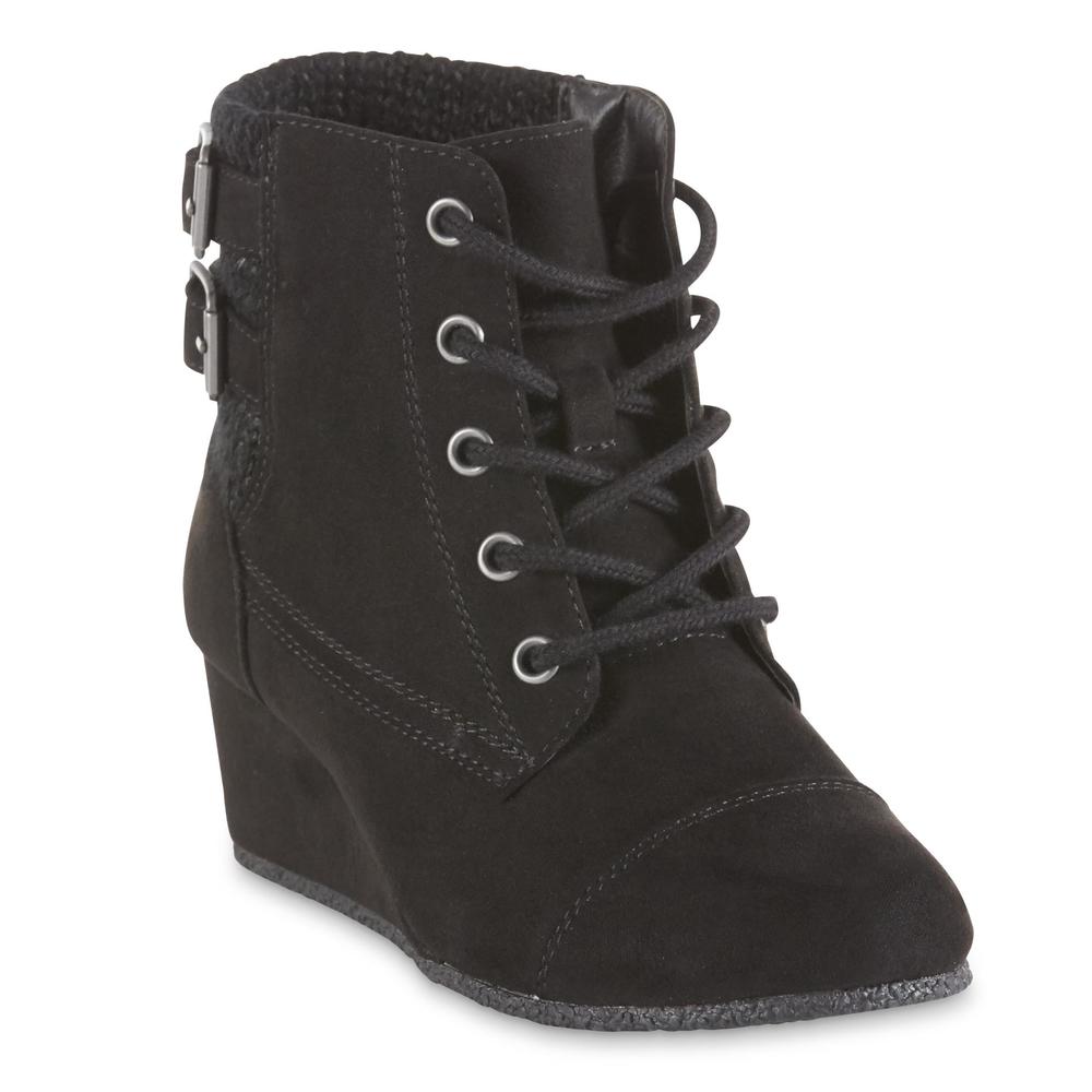 Simply Styled Girls' Tessy Wedge Bootie - Black