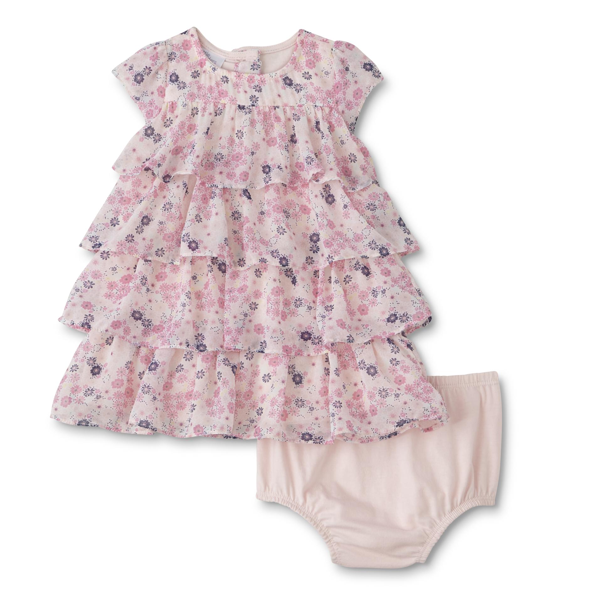 Little Wonders Infant Girls' Ruffle Dress & Diaper Cover - Floral