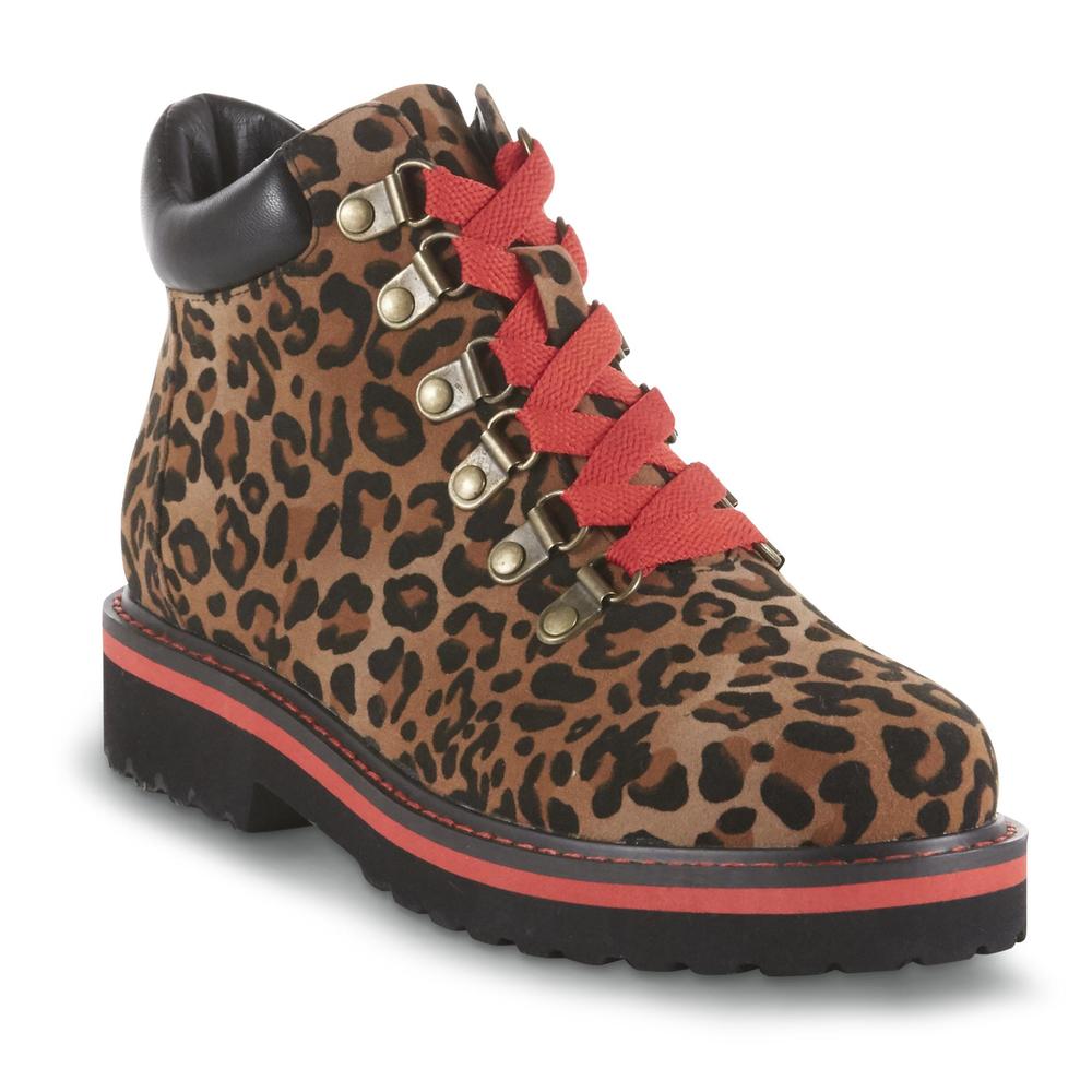 Route 66 Women's Jude Fashion Hiker Boot - Leopard/Brown/Red