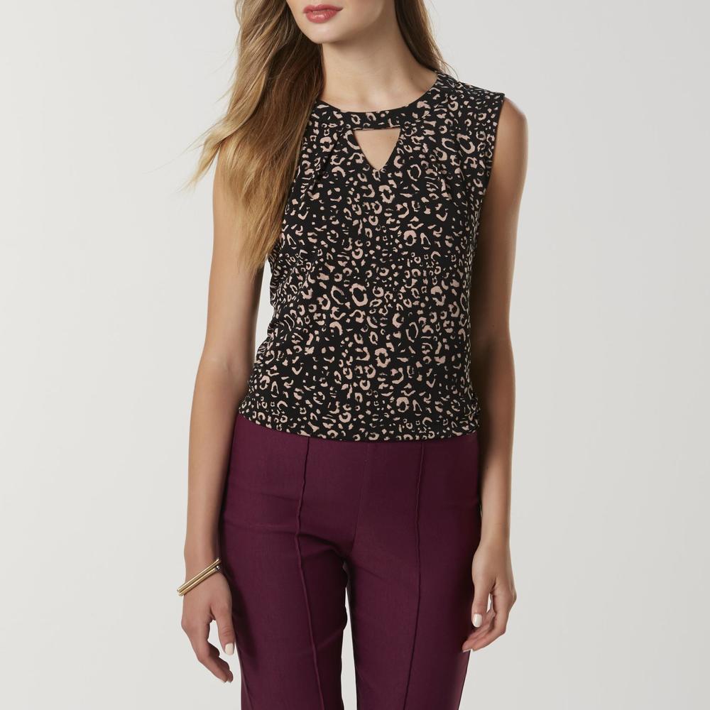 Simply Styled Women's Sleeveless Blouse - Leopard