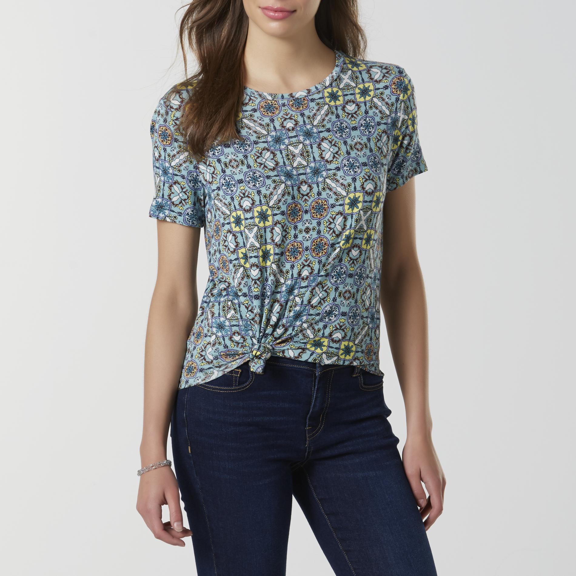 Simply Styled Women's Scoop Neck T-Shirt - Abstract