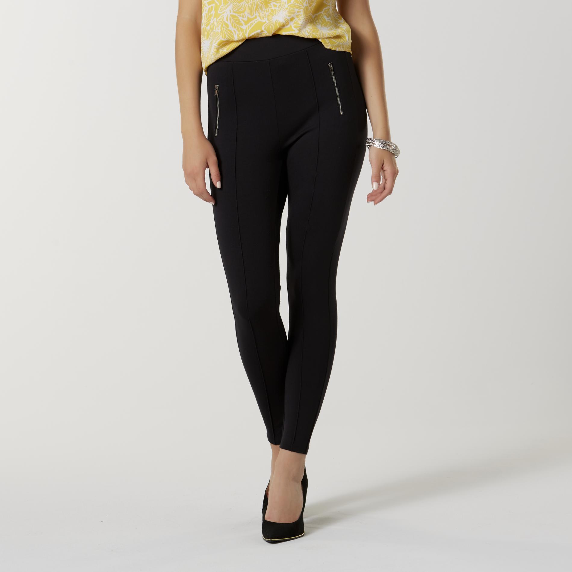 Attention Women's Slim Fit Ponte Pants, Size: Small, Black Black Attention Women's Slim Fit Ponte Pants, Size: Small, Black Black