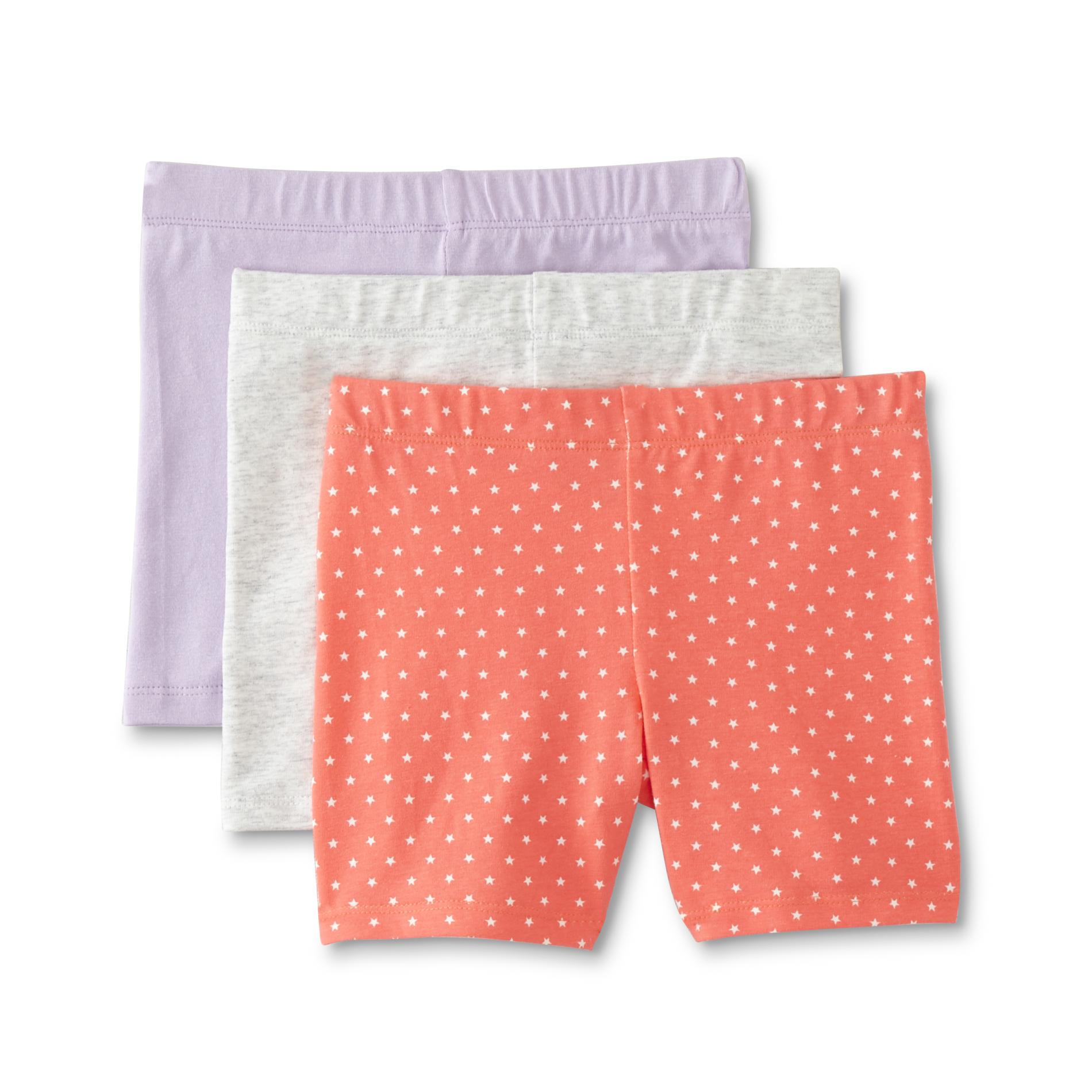Toughskins Infant &Toddler Girls' 3-Pack Bike Shorts - Stars