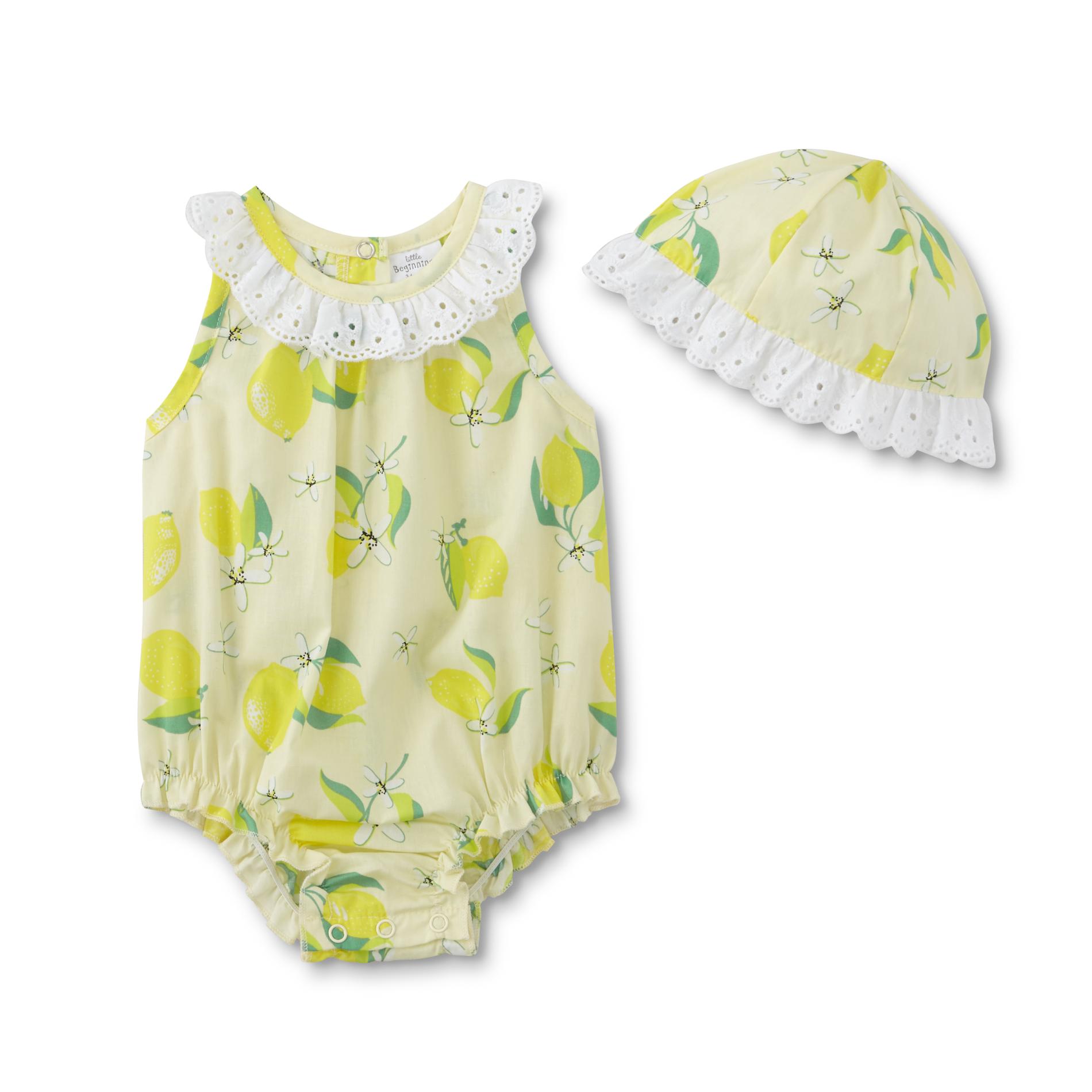 Cudlie Infant Girls' Romper & Cap - Floral