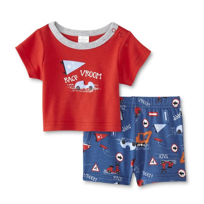 Cudlie Infant Boys T Shirt Shorts Race Car