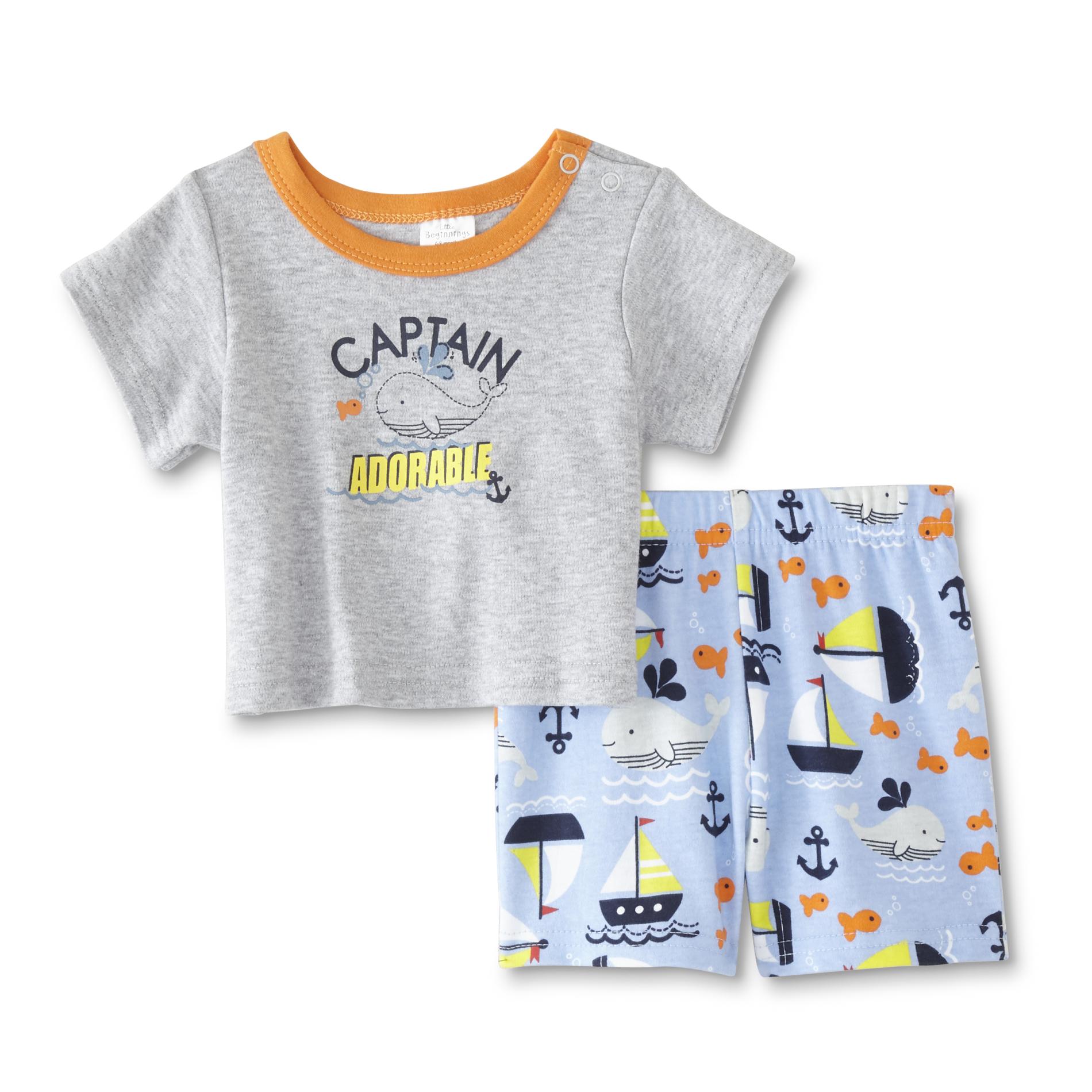 Cudlie Infant Boys' T-Shirt & Shorts - Captain Adorable