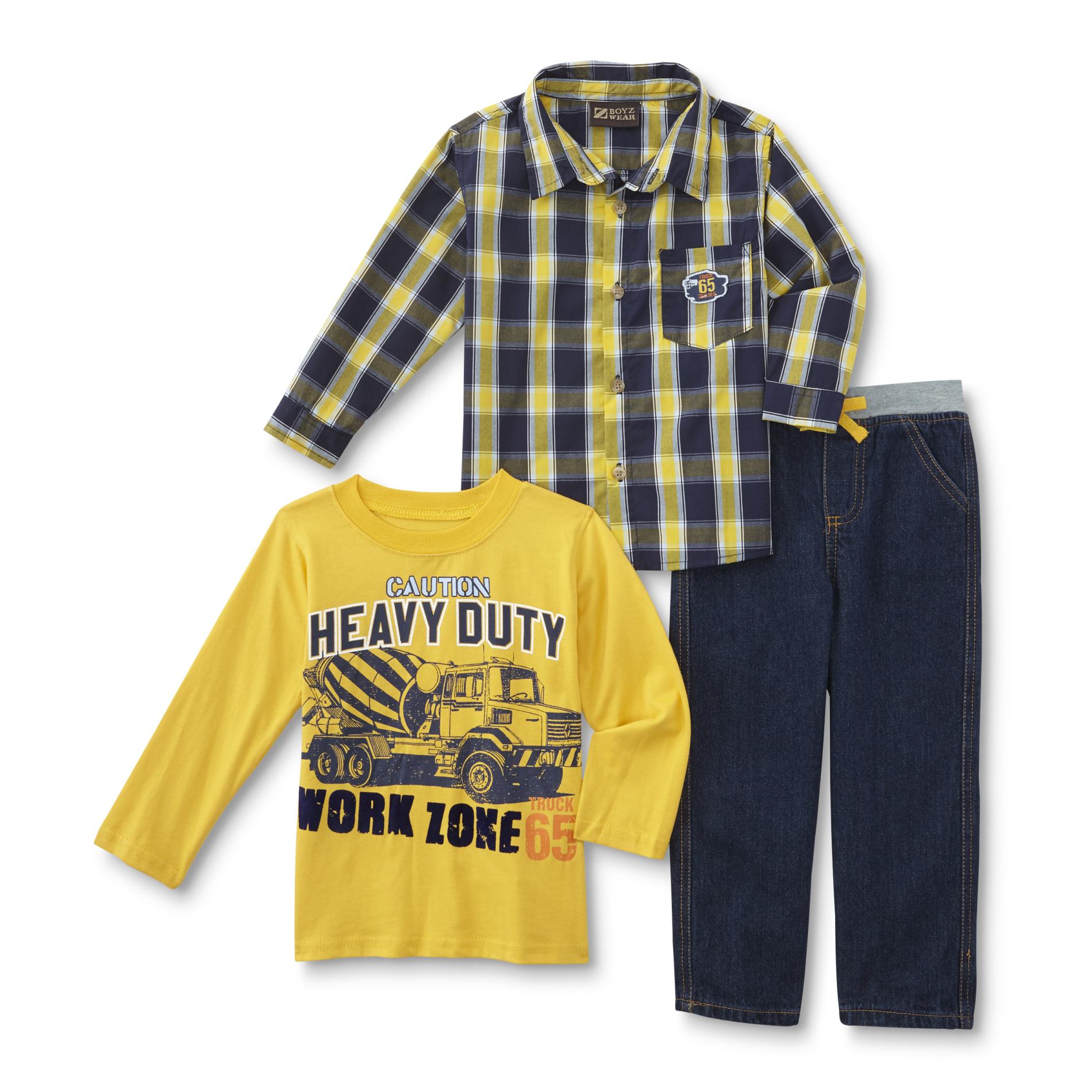 Little Rebels Toddler Boys' T-Shirt, Shirt & Pants - Work Zone