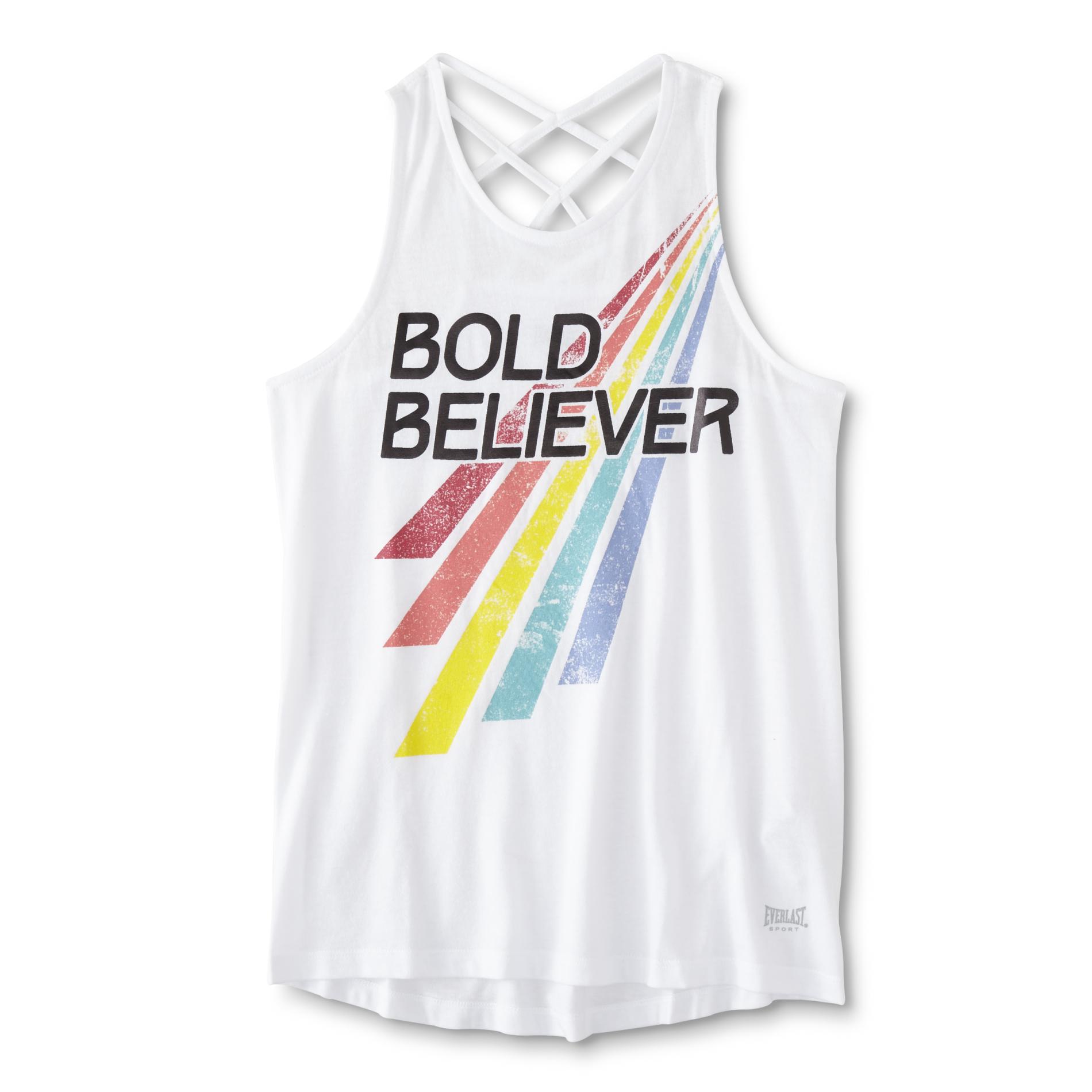 Everlast Sport Girls' Graphic Athletic Tank Top - Bold Believer, Size: Small, Core White Everlast Sport Girls' Graphic Athletic Tank Top - Bold Believer, Size: Small, Core White