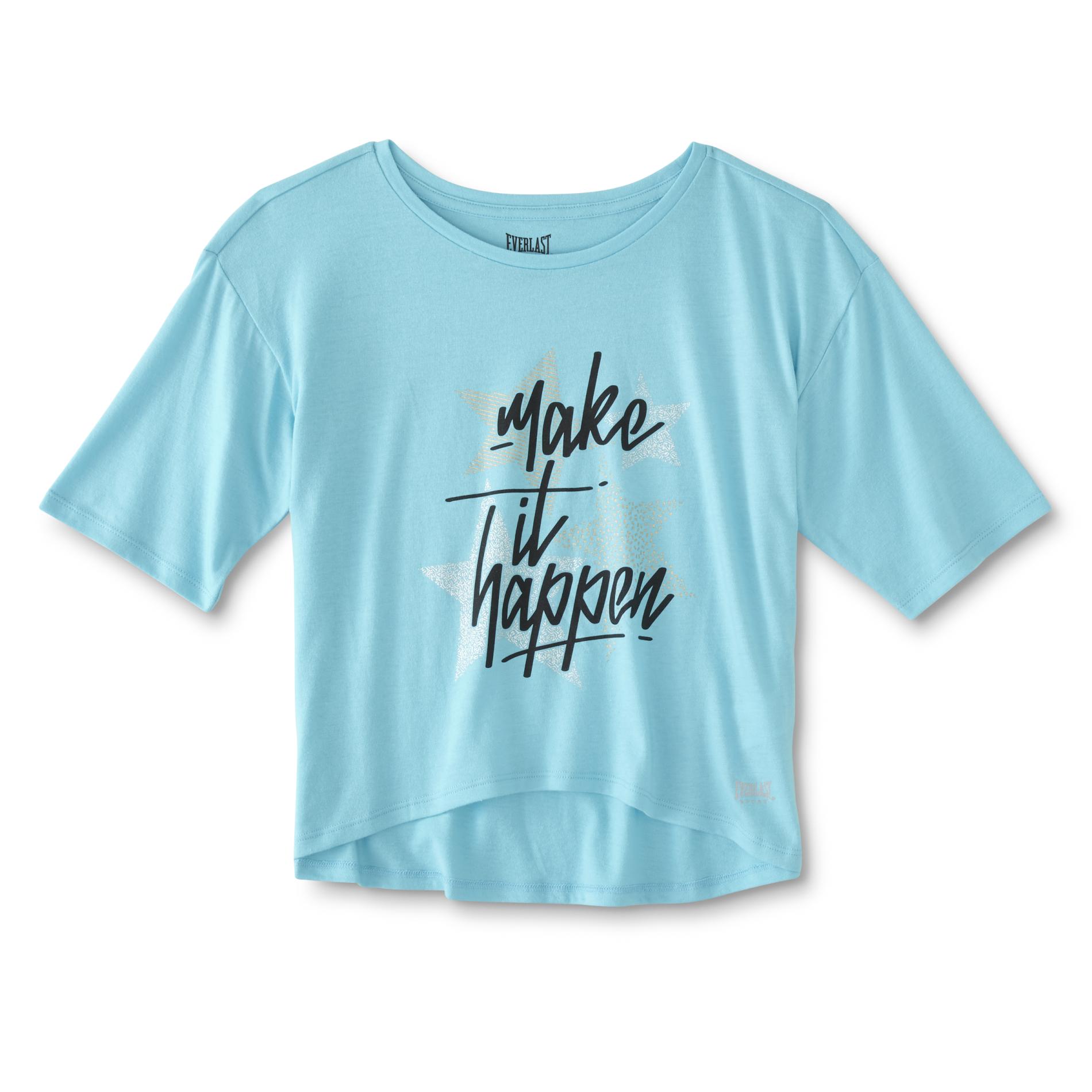 Everlast Sport Girls' Athletic T-Shirt - Make It Happen, Size: Medium, Capri Everlast Sport Girls' Athletic T-Shirt - Make It Happen, Size: Medium, Capri