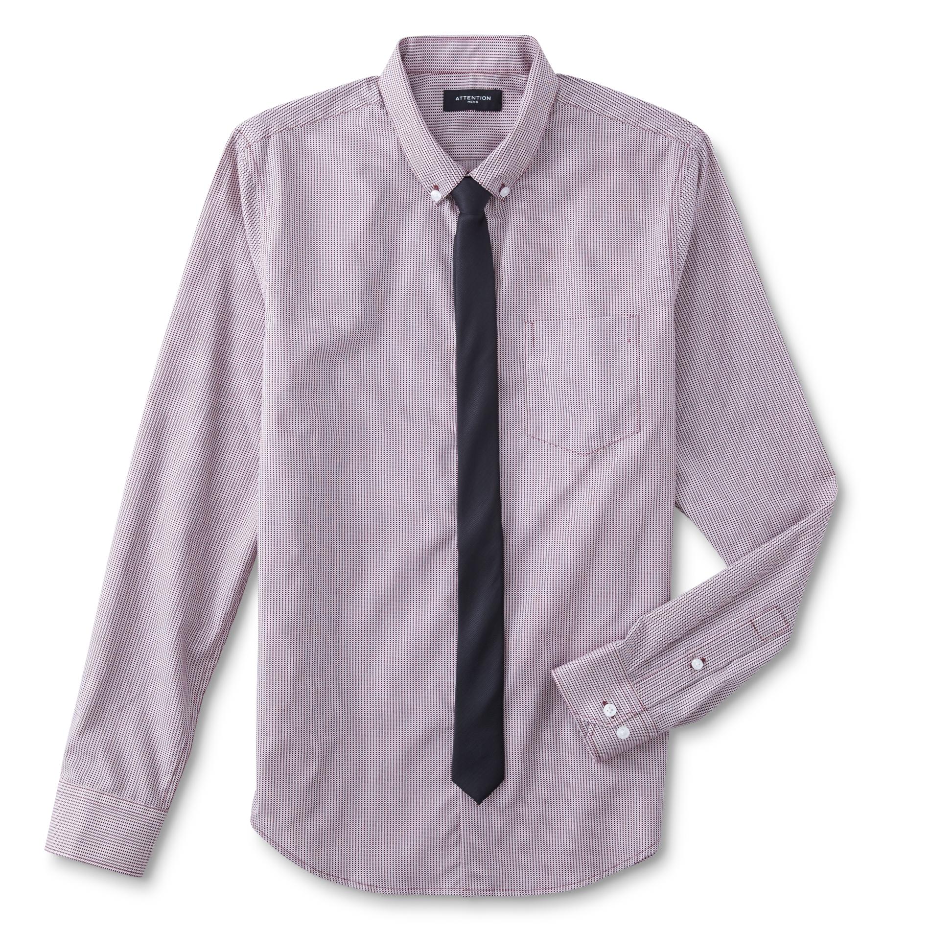 Attention Men's Big & Tall Dress Shirt & Necktie - Geometric