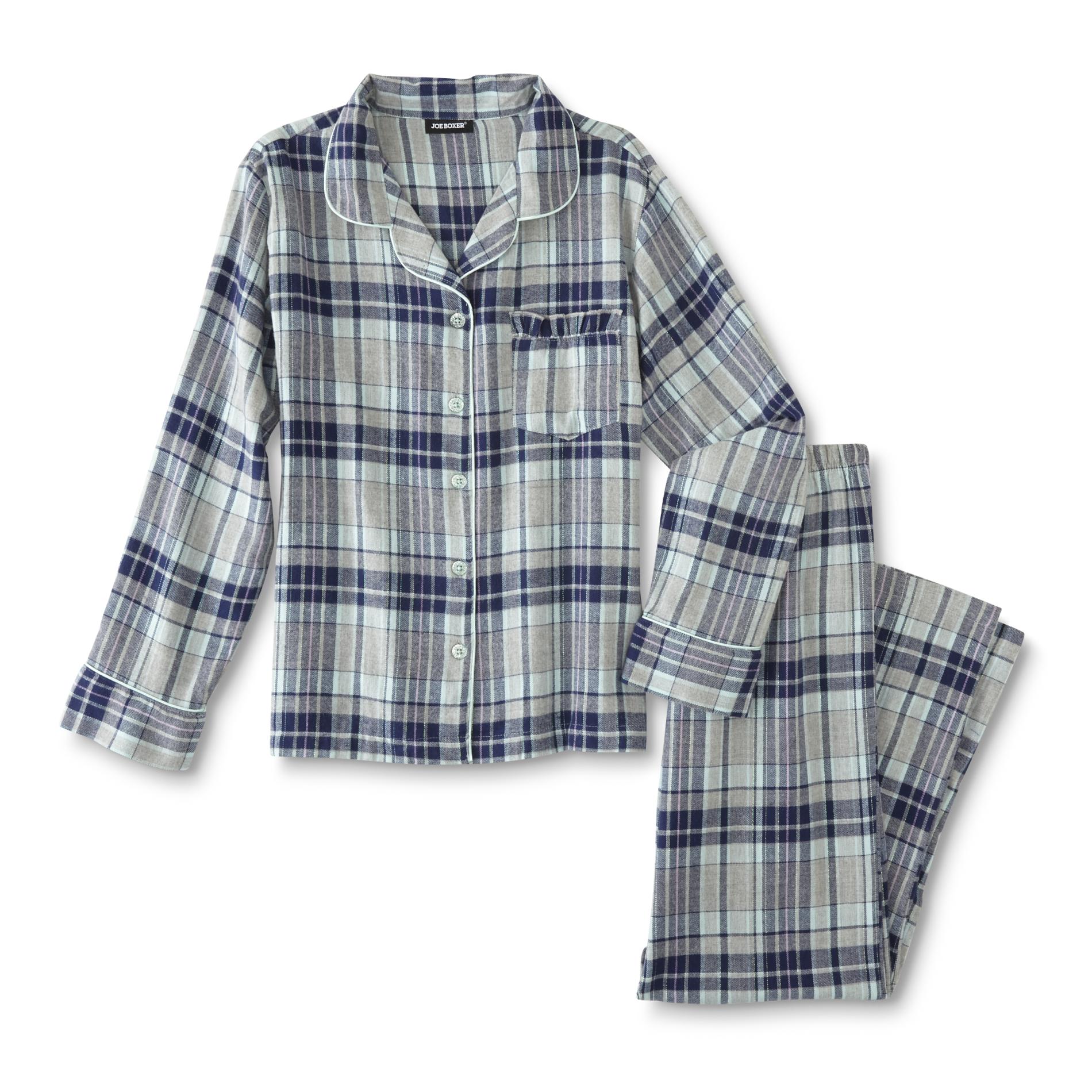 Joe Boxer Juniors' Flannel Pajama Shirt & Pants - Plaid