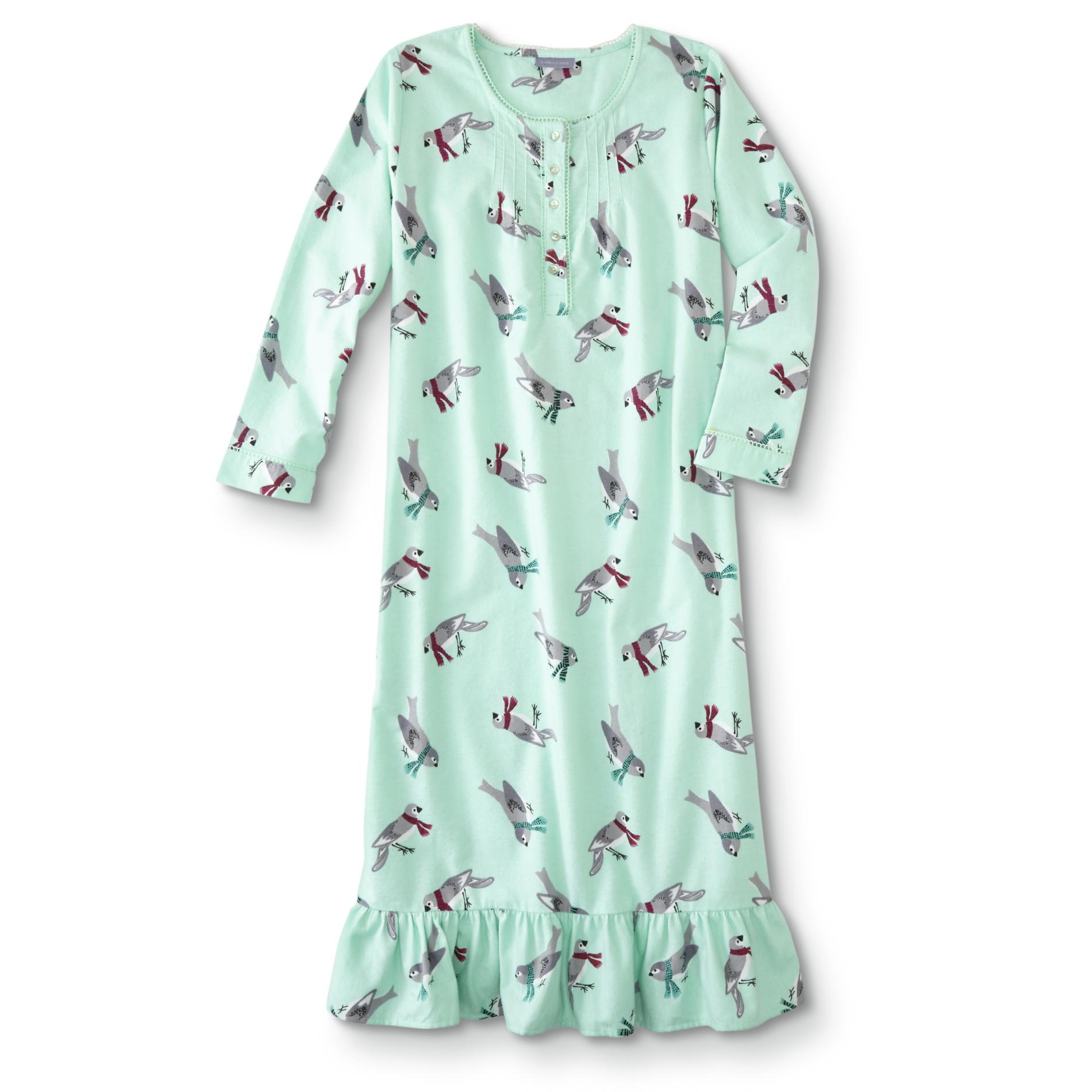 Laura Scott Women's Flannel Nightgown - Birds