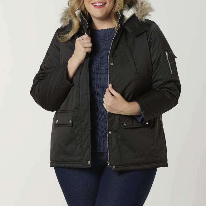 New Look Women's Plus Hooded Winter Jacket