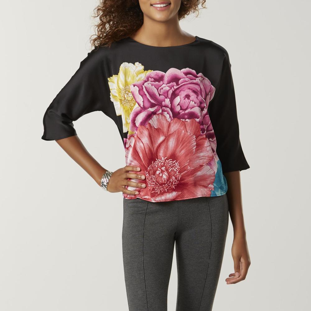 Simply Styled Women's Mixed Media Top - Floral