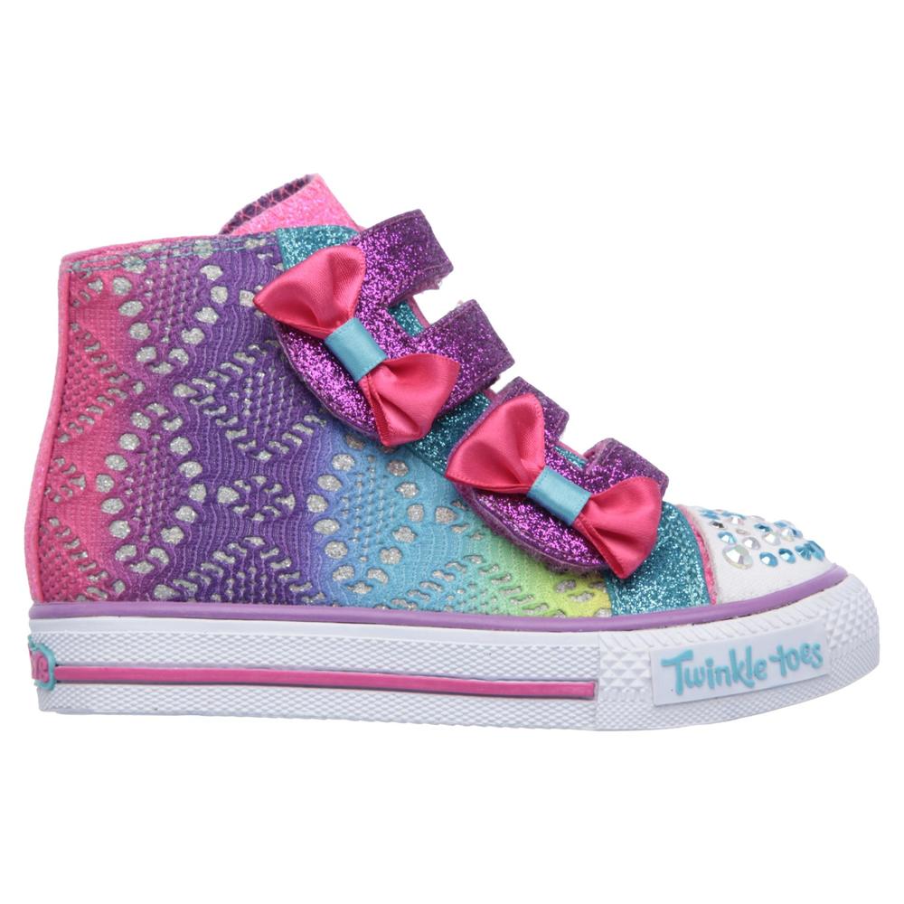 Skechers Toddler Girl's Twinkle Toes Shuffles Multicolor Light-Up Sneaker