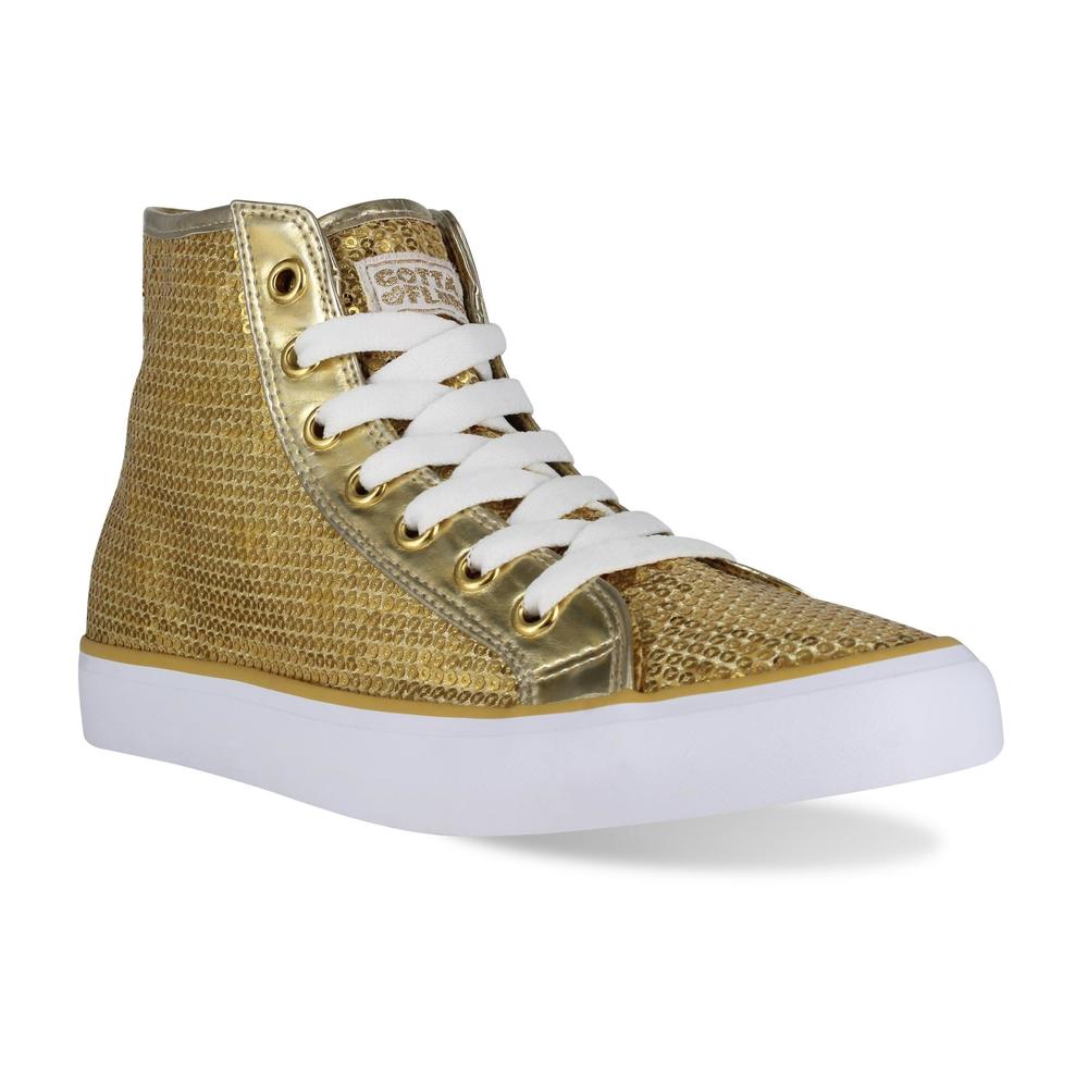 Gotta Flurt Girl's Disco II Gold High-Top Sneakers