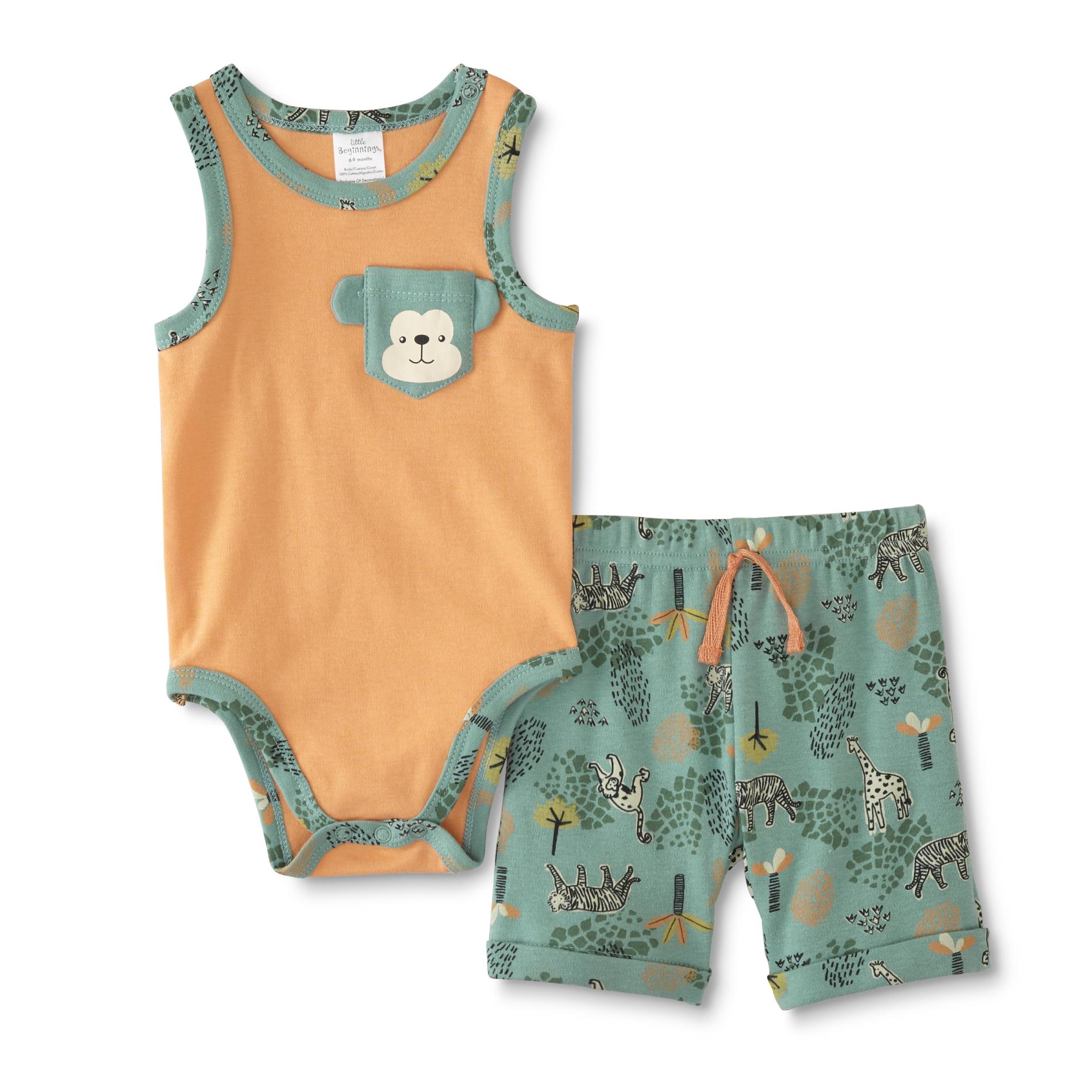Cudlie Infant Boys' Bodysuit & Shorts - Monkey