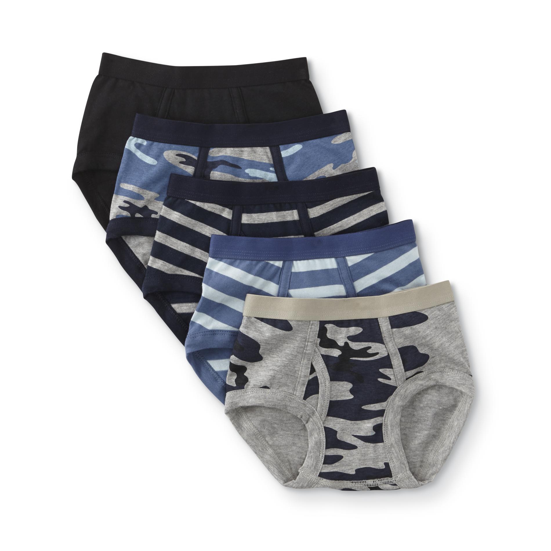 Toddler Boys' 5-Pack Boxer Briefs - Striped & Camouflage