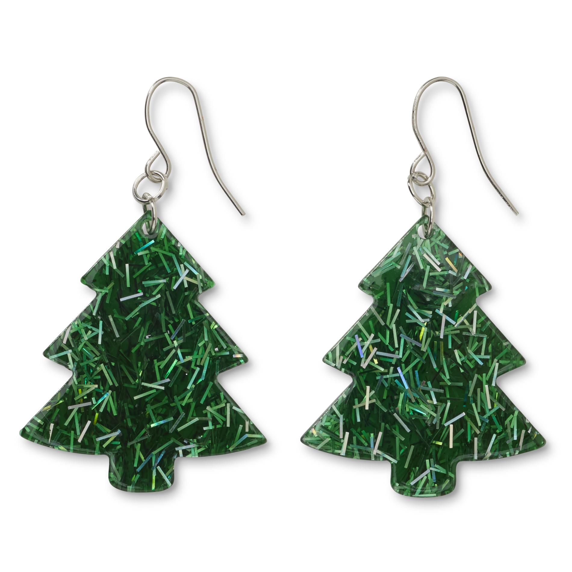 Women's Christmas Tree Dangle Earrings