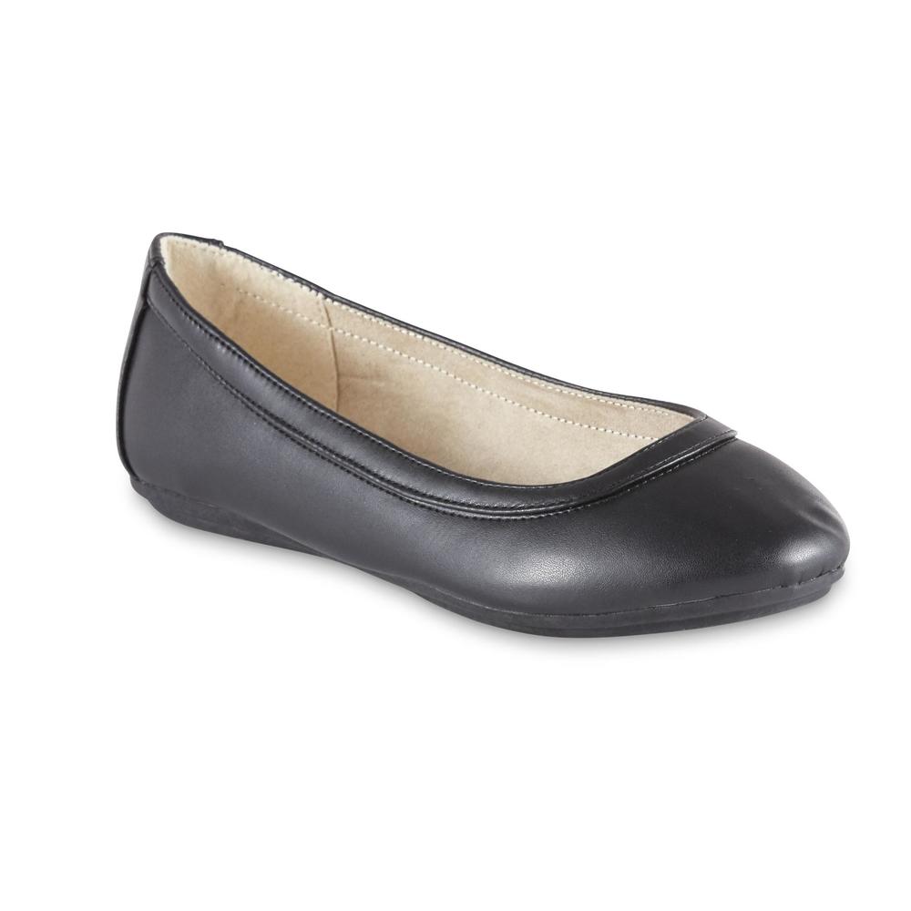 Basic Editions Women's Lori Ballet Flat - Black, Wide Available