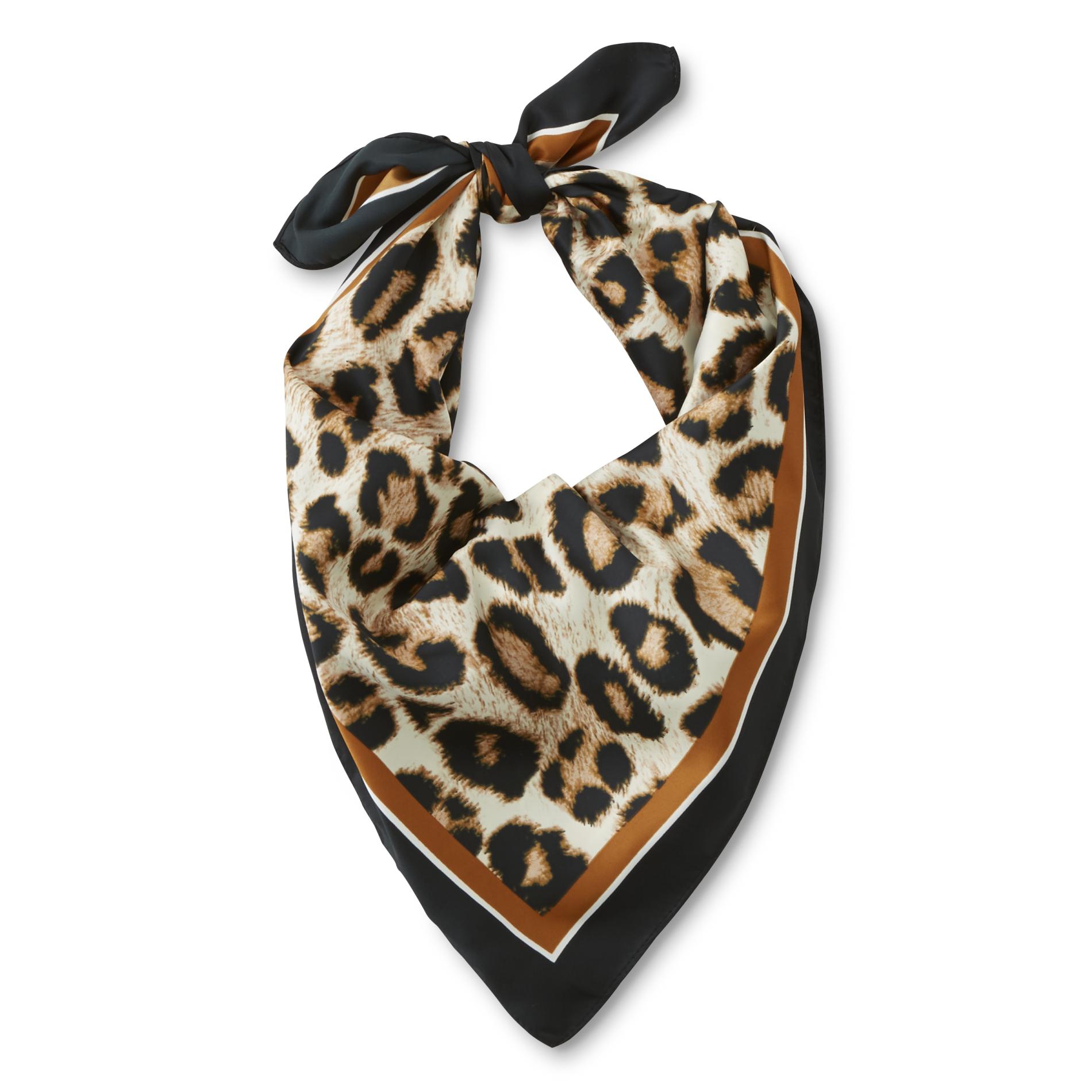 Women's Square Fashion Scarf - Leopard