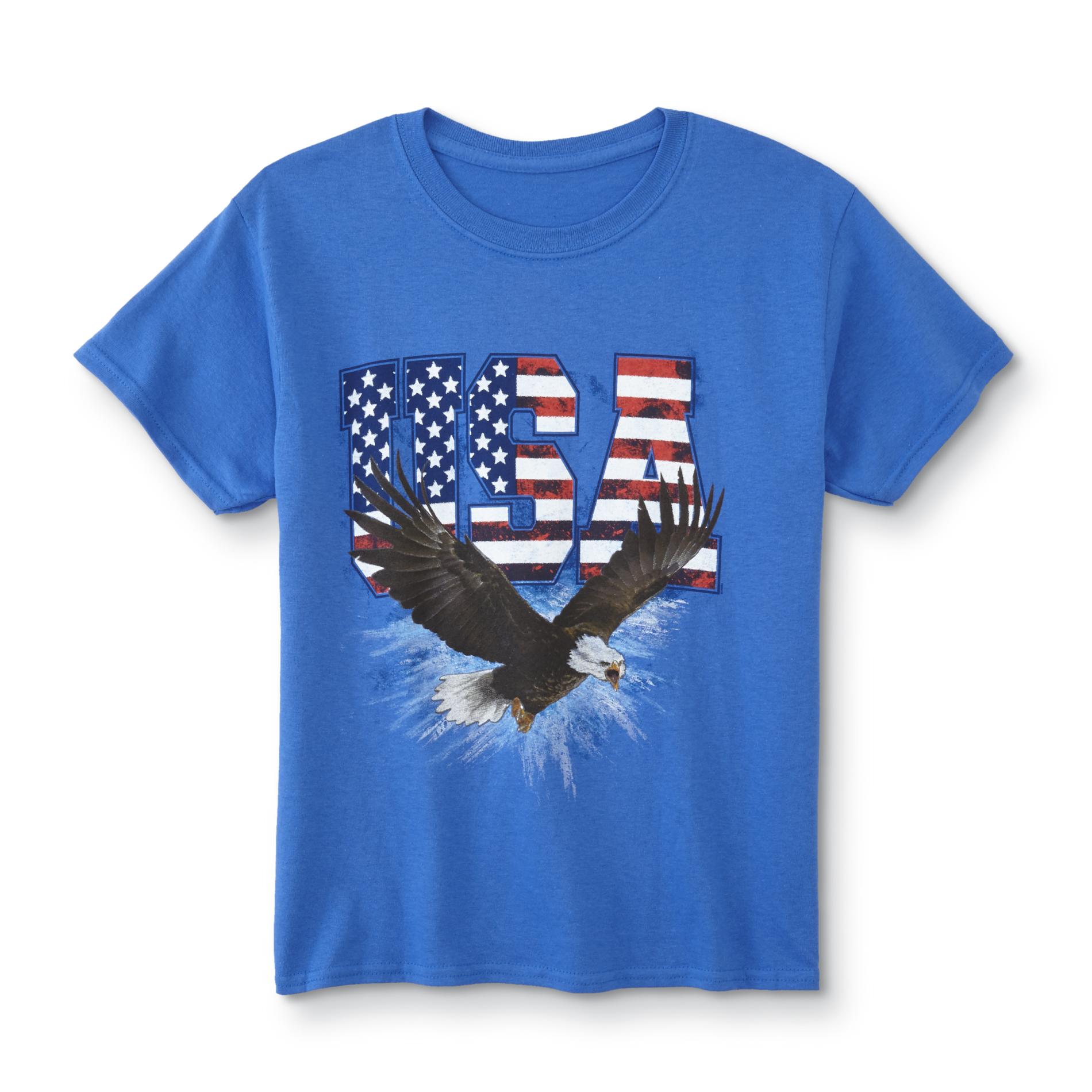 Boys' Graphic T-Shirt - USA/Eagle, Size: Small, Blue Boys' Graphic T-Shirt - USA/Eagle, Size: Small, Blue